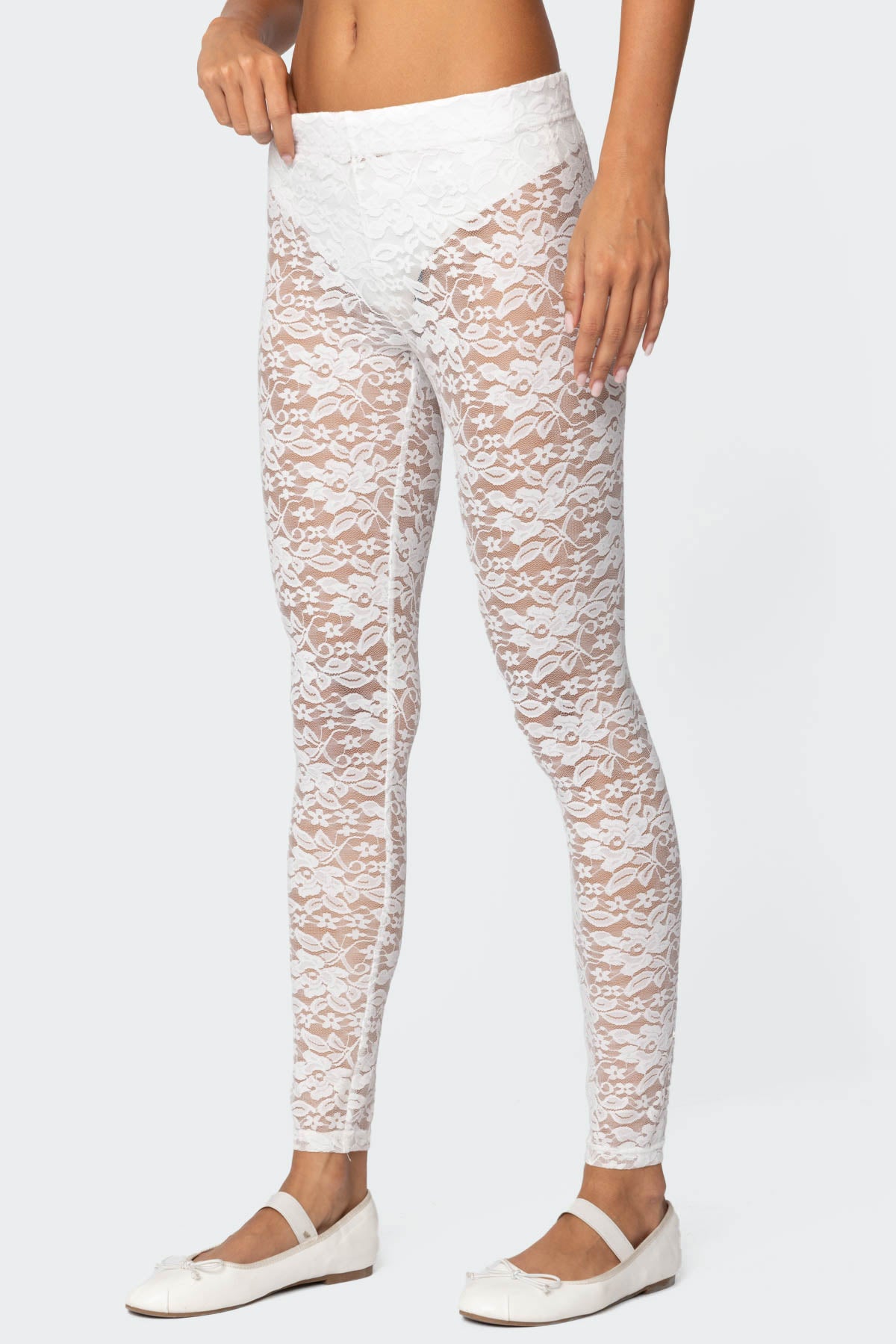 Sheer Lace Leggings - Image 2