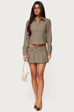 Lockette Plaid Pleated Mini Skort
