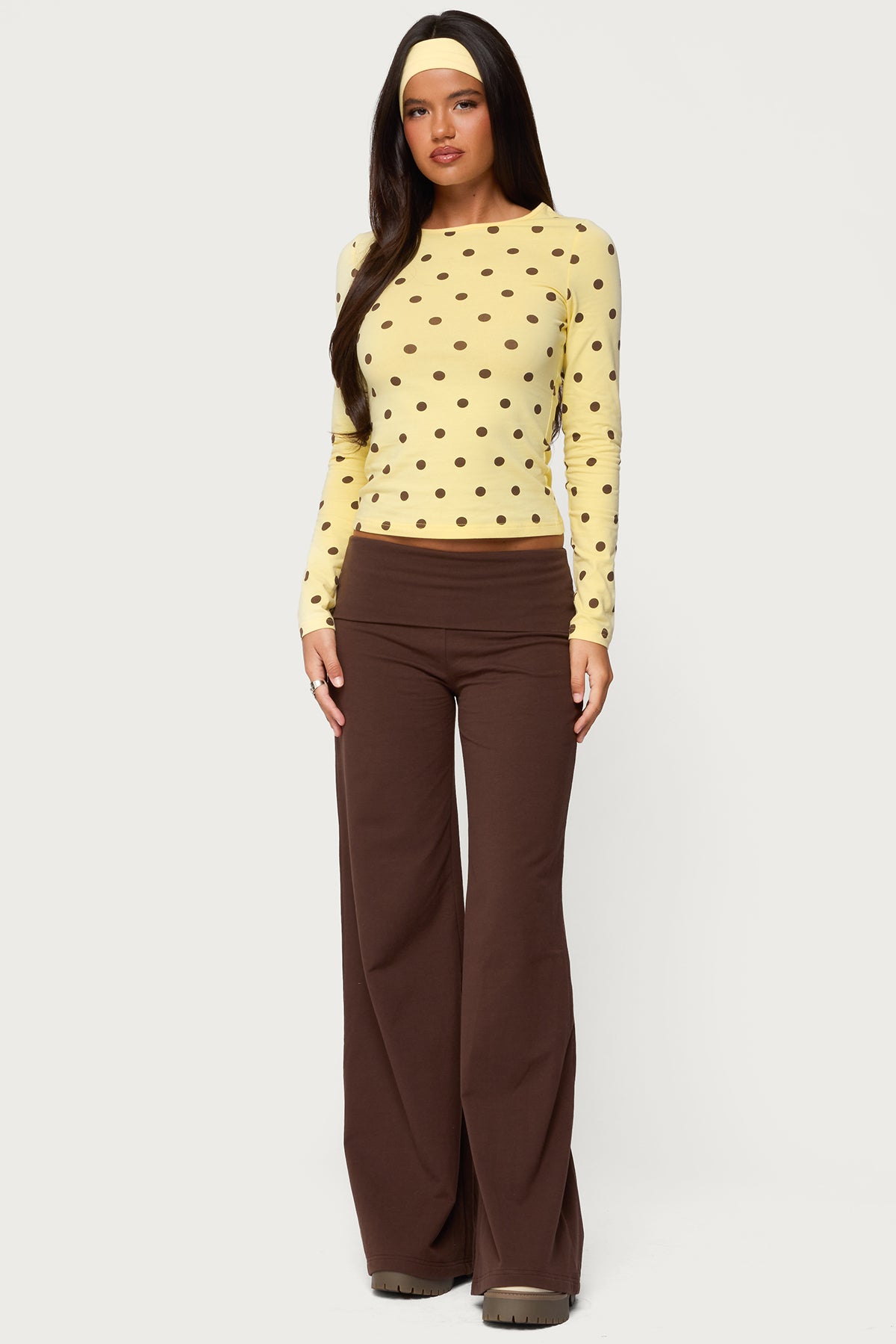 Wide Leg Foldover Pants - Image 2