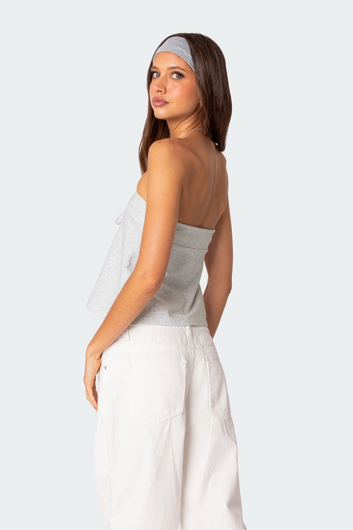 Caroline Tie Front Strapless Top - Image 4