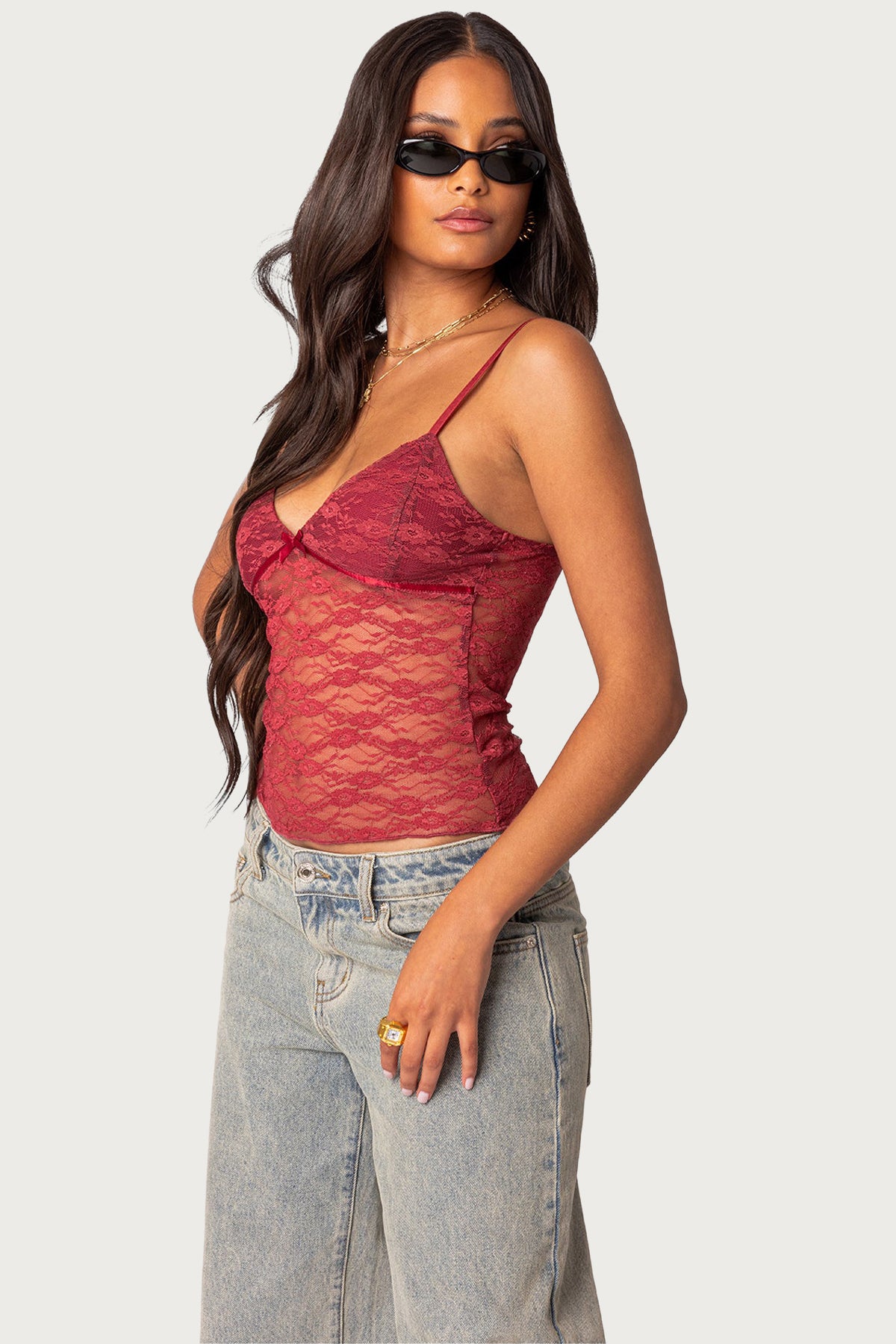 Eira Sheer Lace Tank Top - Image 3