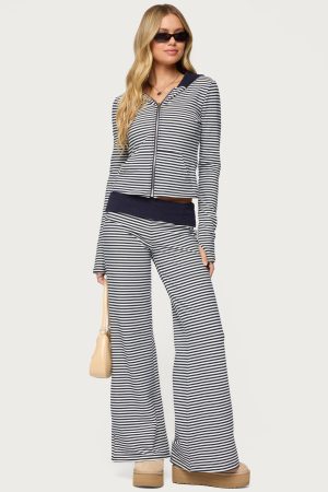 Meggy Striped Foldover Pants