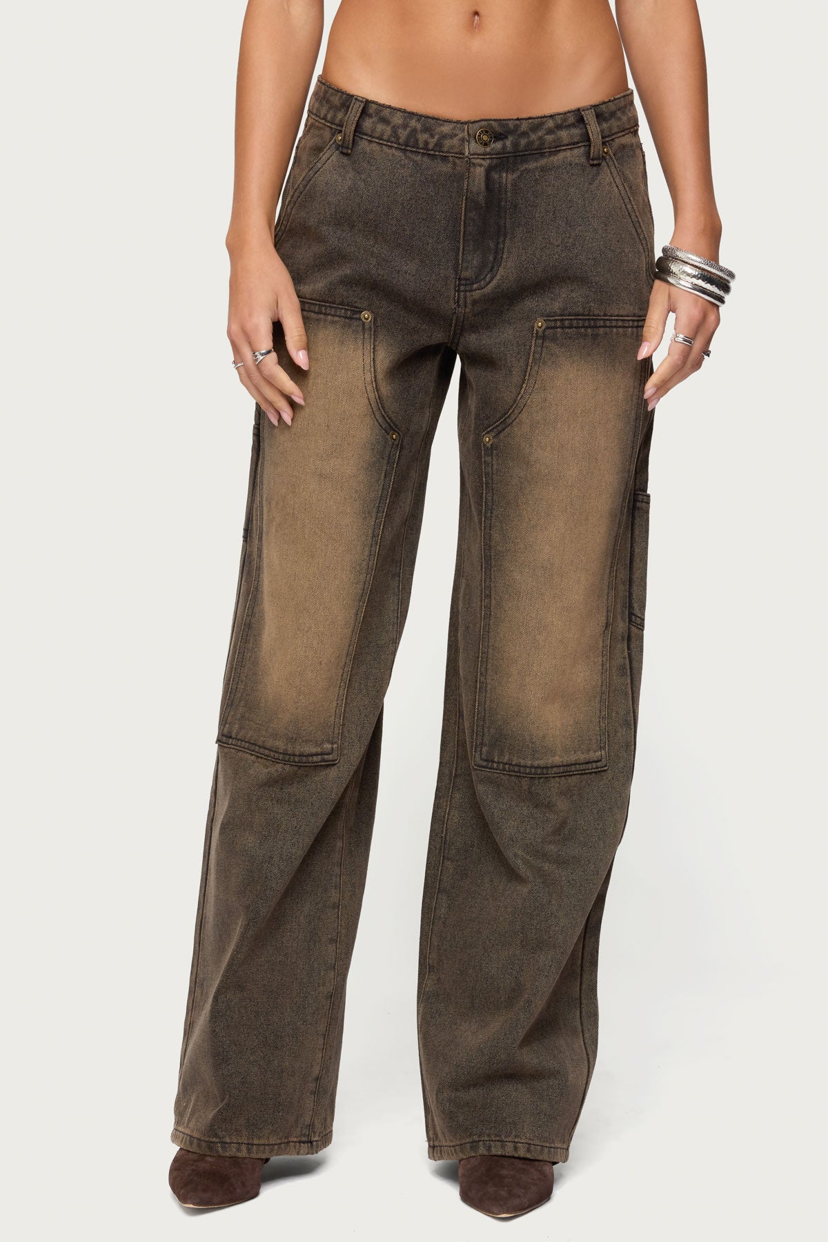 Ayla Low Rise Baggy Carpenter Jeans - Image 2