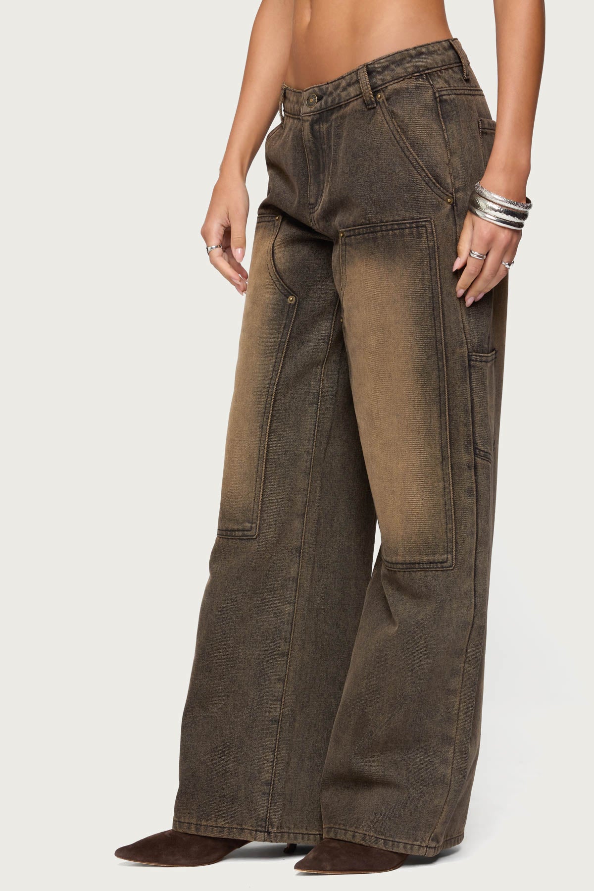 Ayla Low Rise Baggy Carpenter Jeans - Image 4