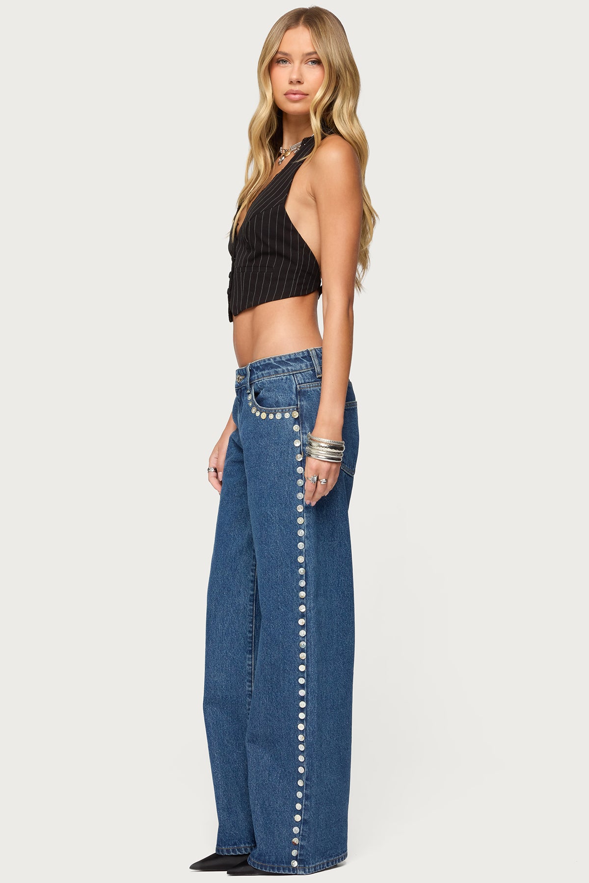 Devon Lacey Pinstripe Halter Top - Image 5