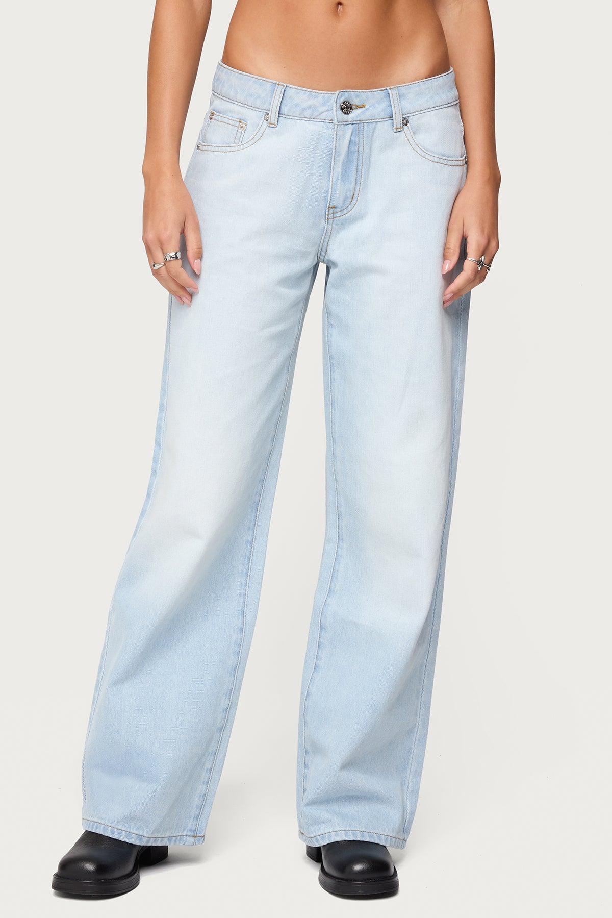 Magda Acid Wash Low Rise Baggy Jeans - Image 2