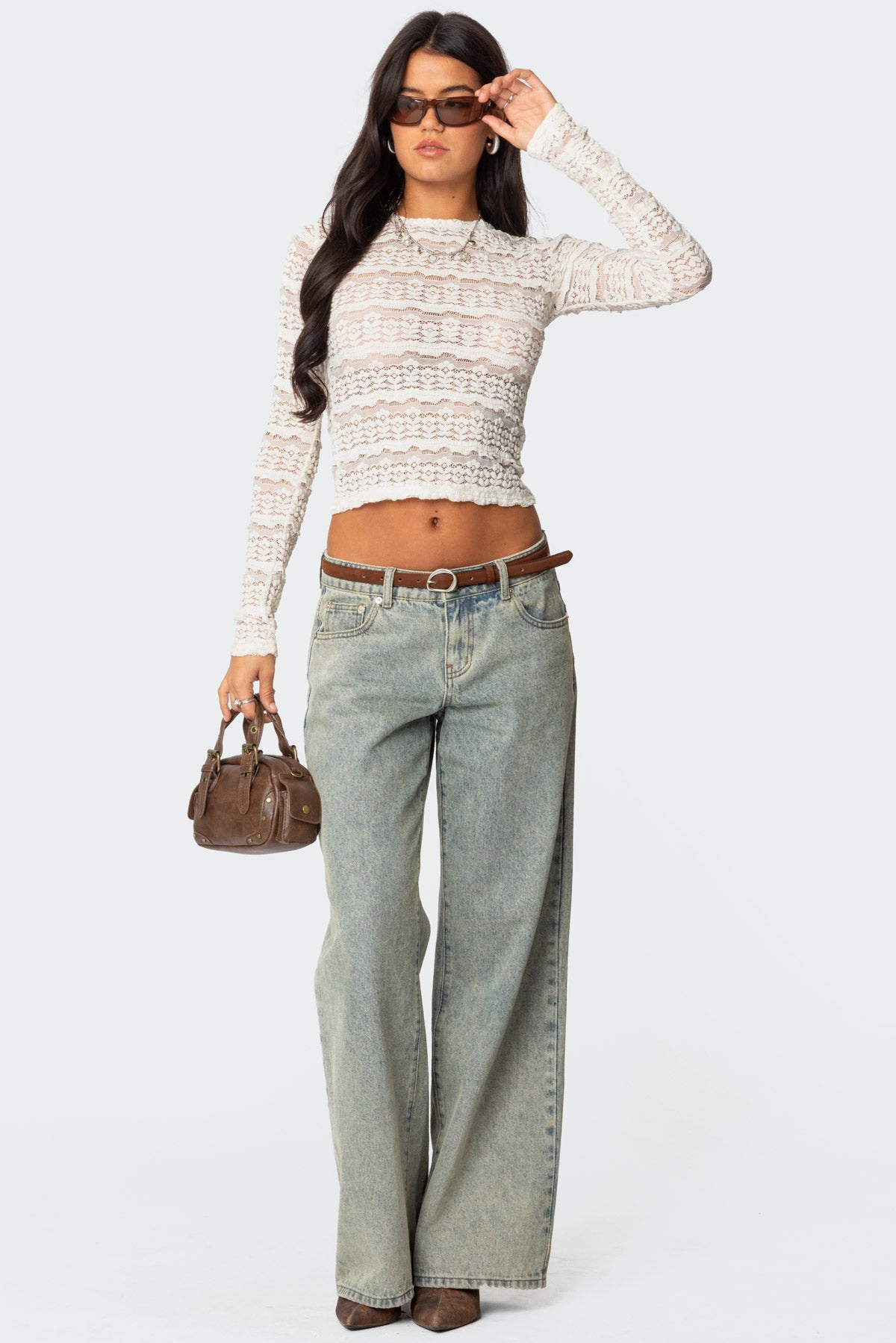 Daisey Textured Sheer Lace Top - Image 2