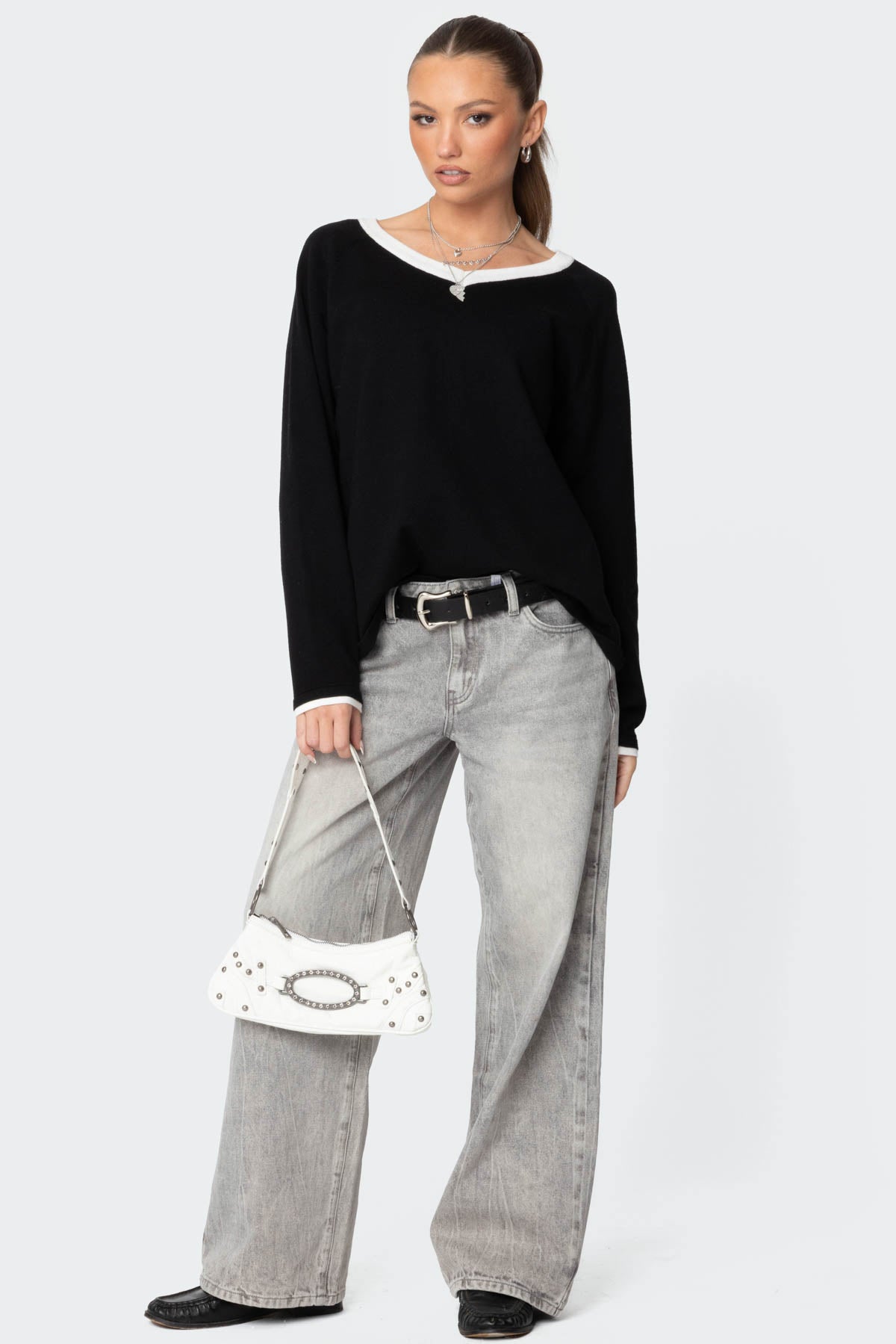 Magda Acid Wash Low Rise Baggy Jeans - Image 2