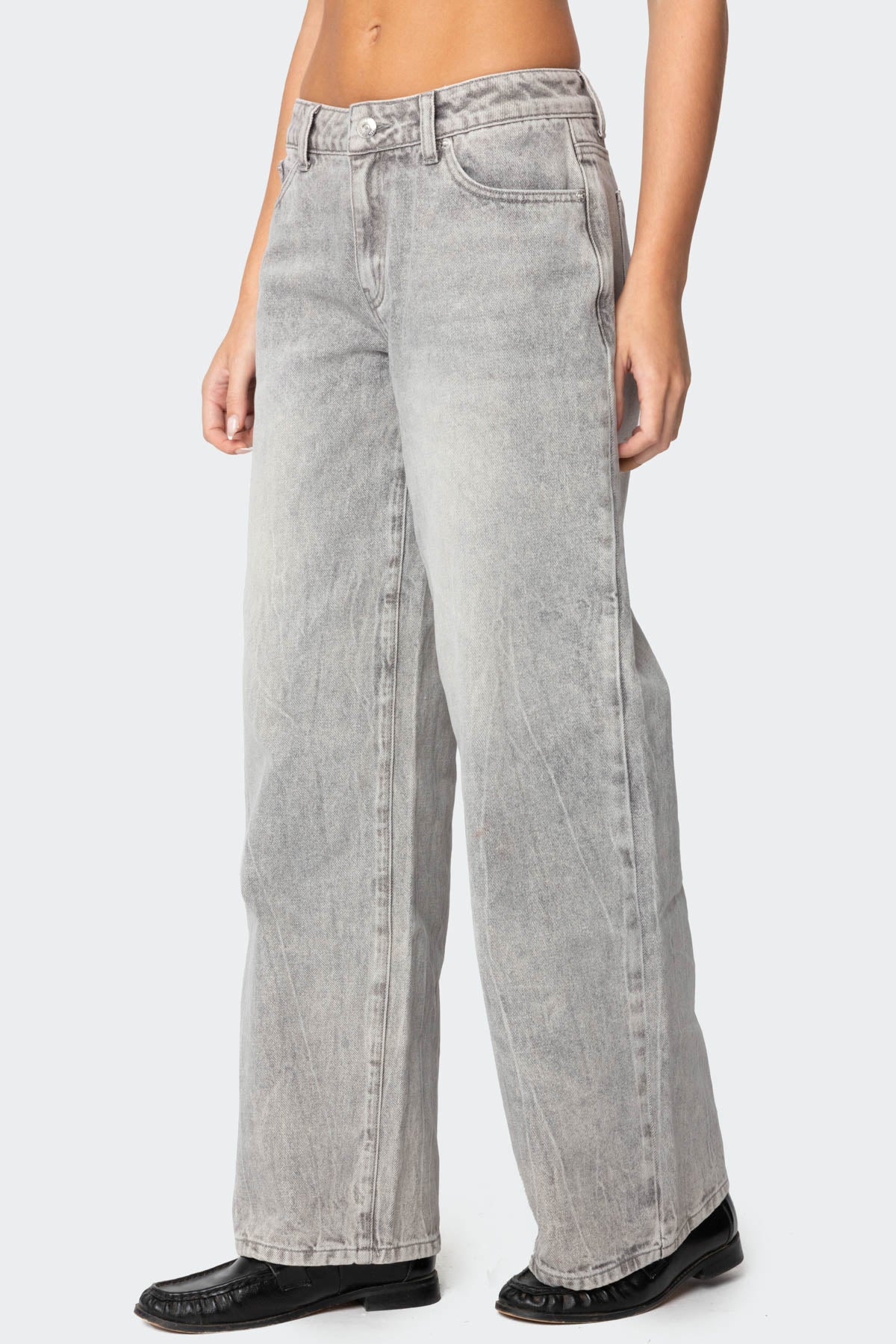 Magda Acid Wash Low Rise Baggy Jeans - Image 3