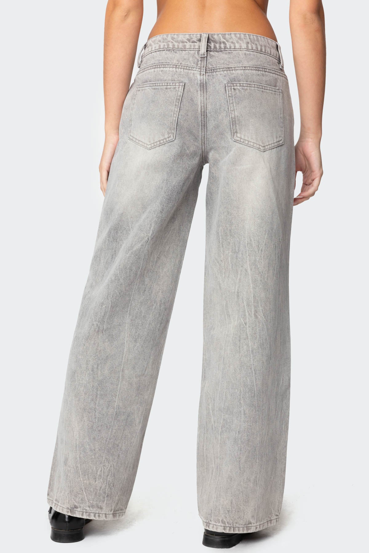 Magda Acid Wash Low Rise Baggy Jeans - Image 5