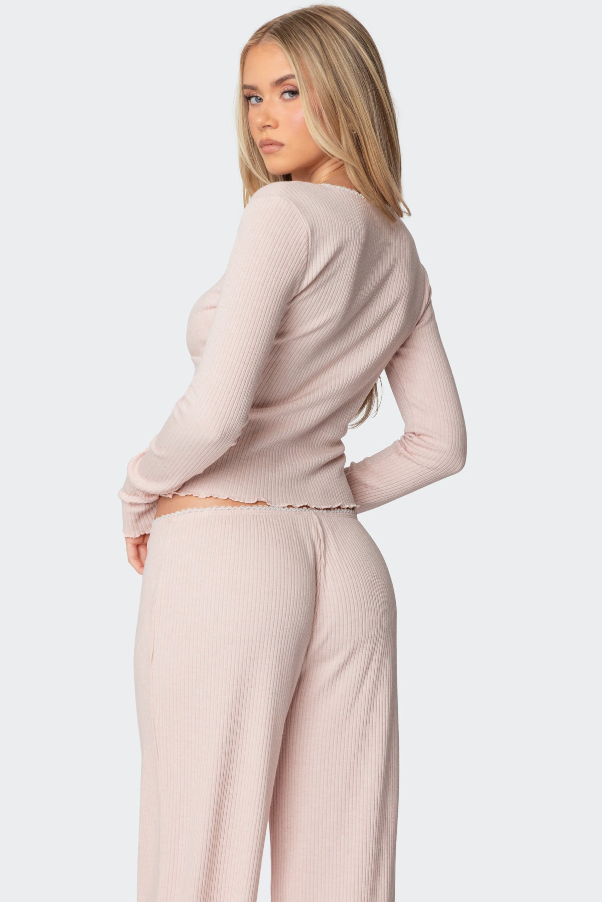 Roselle Ribbed V Neck Top - Image 5