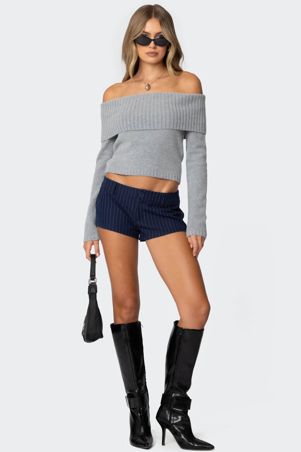 Tamara Fold Over Knit Top - Image 2