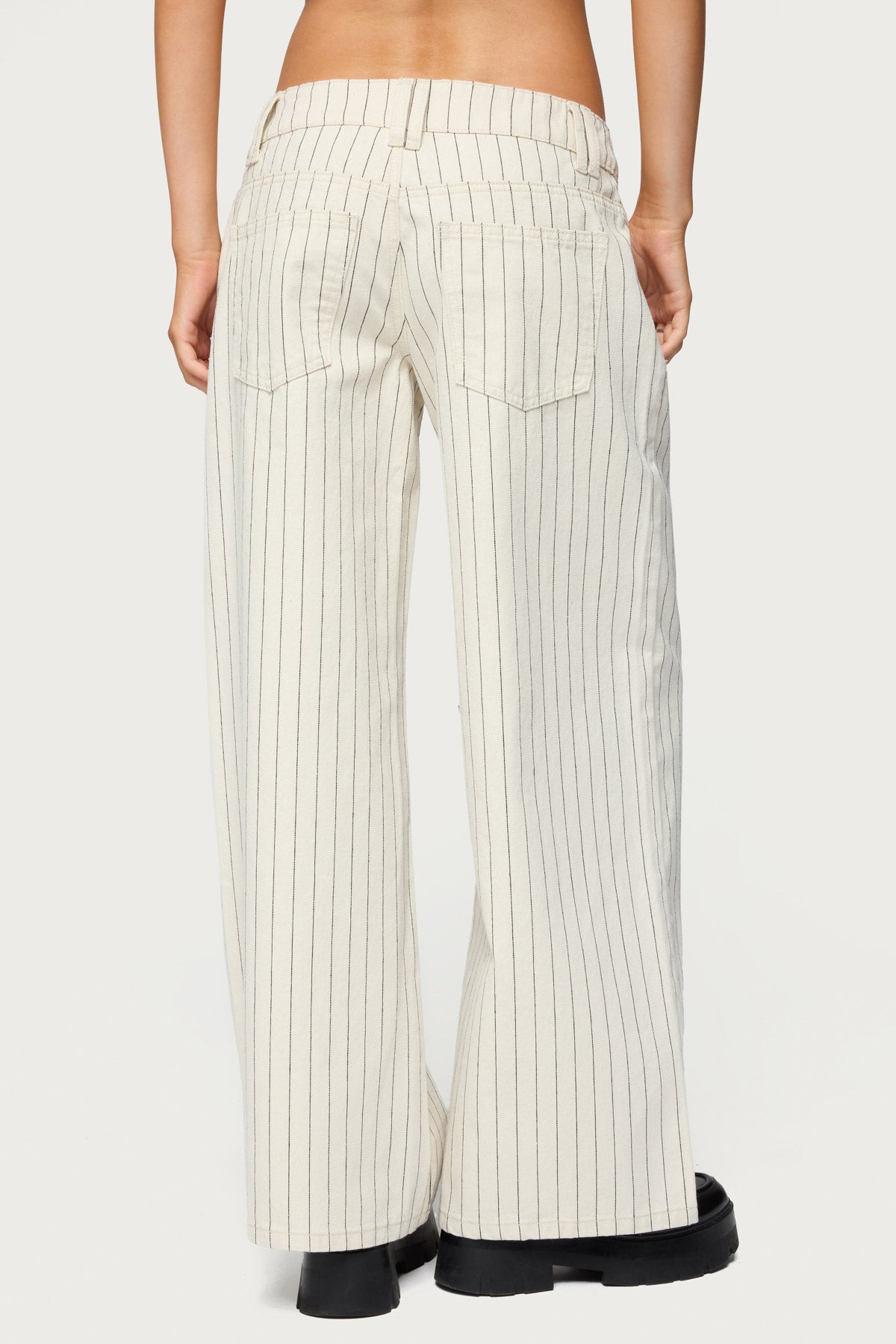 Petite Cory Striped Low Rise Baggy Jeans - Image 5