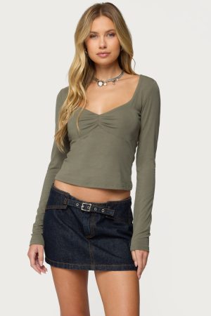 Zelly Deep V Scoop Neck Top