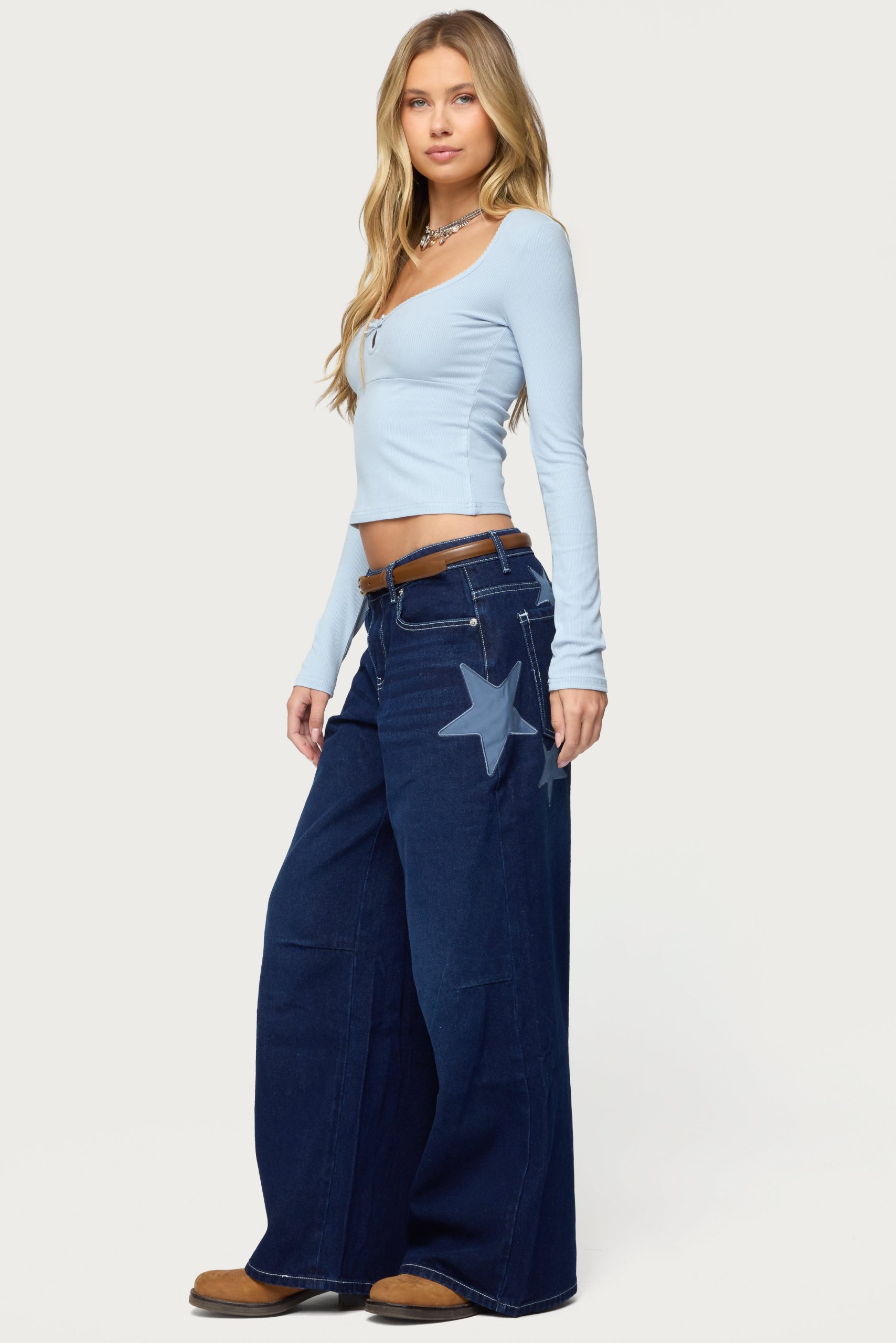 Trish Stars Low Rise Baggy Jeans - Image 5
