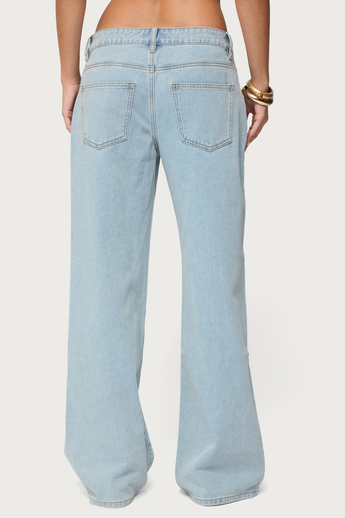 Adison Button Low Rise Baggy Jeans - Image 4