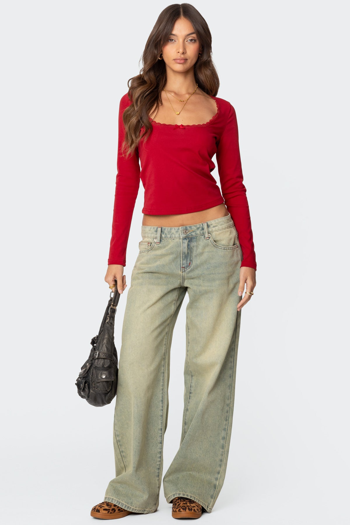 Mora Lace Trim Ribbed T Shirt - Image 2