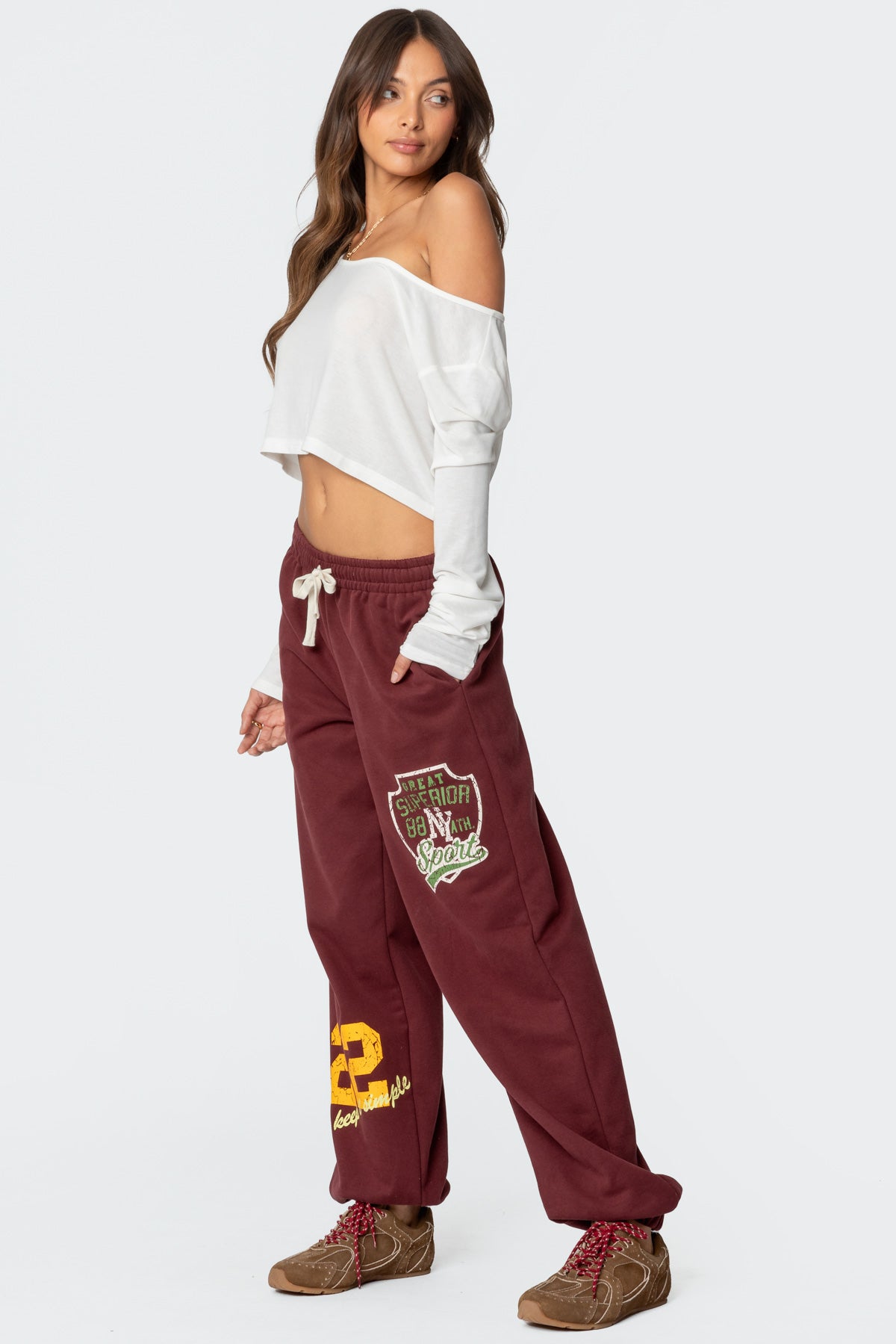 Cropped Off Shoulder Top - Image 3