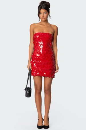 Samba Sequin Strapless Mini Dress