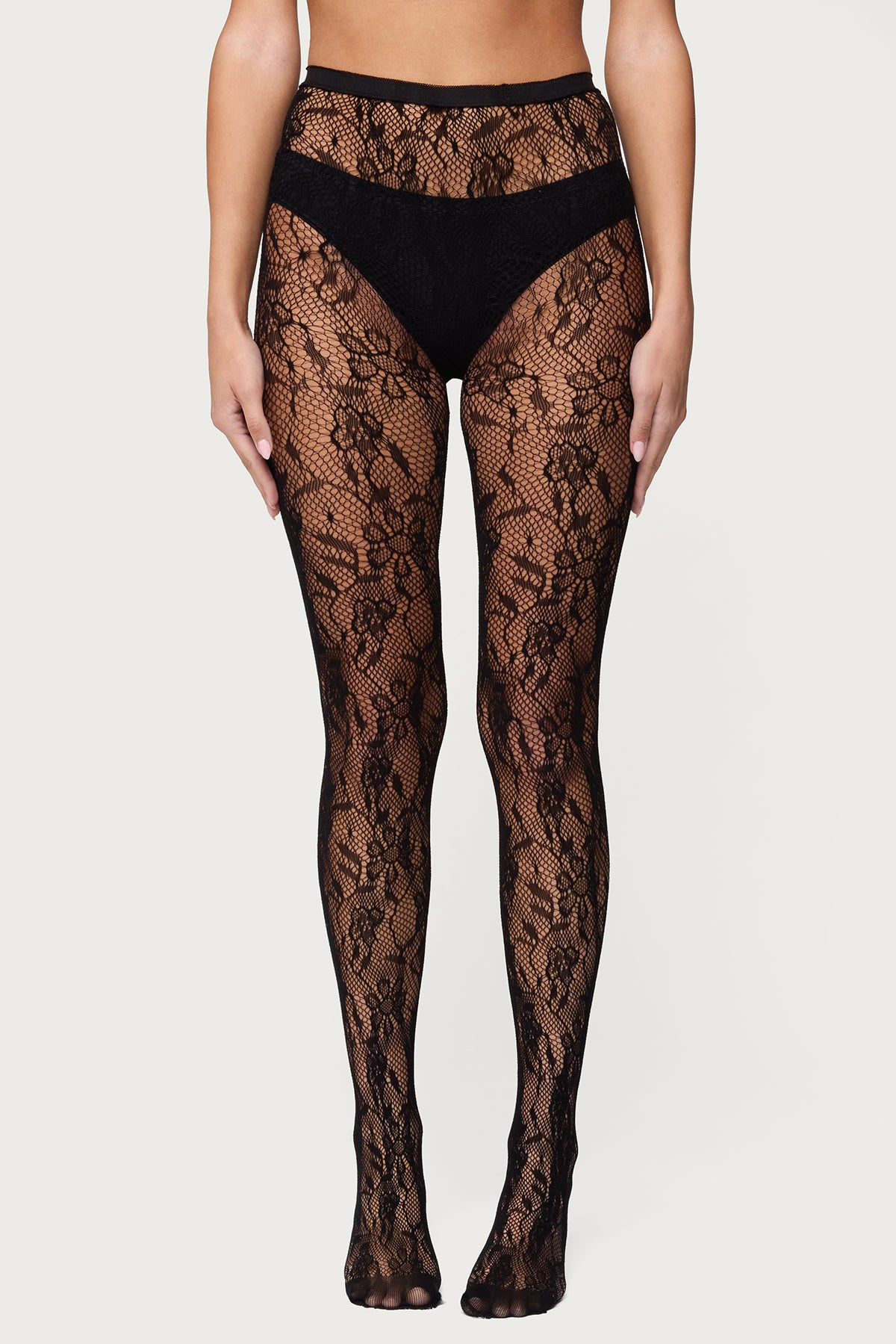 Lacey Fishnet Tights - Image 2