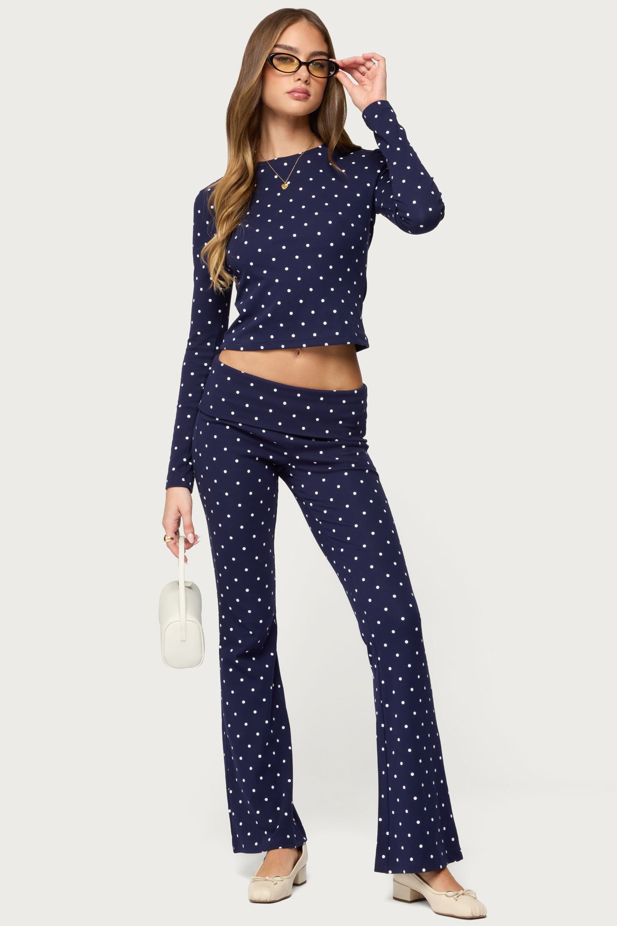 Daliya Polka Dot Long Sleeve Top - Image 3
