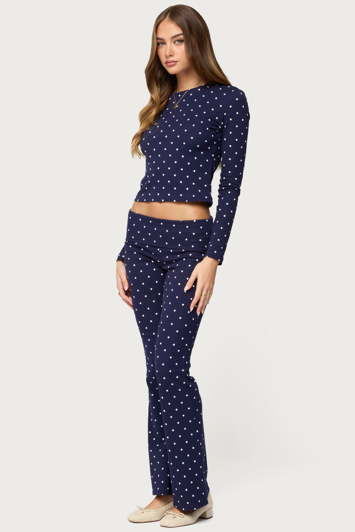 Daliya Polka Dot Long Sleeve Top - Image 5