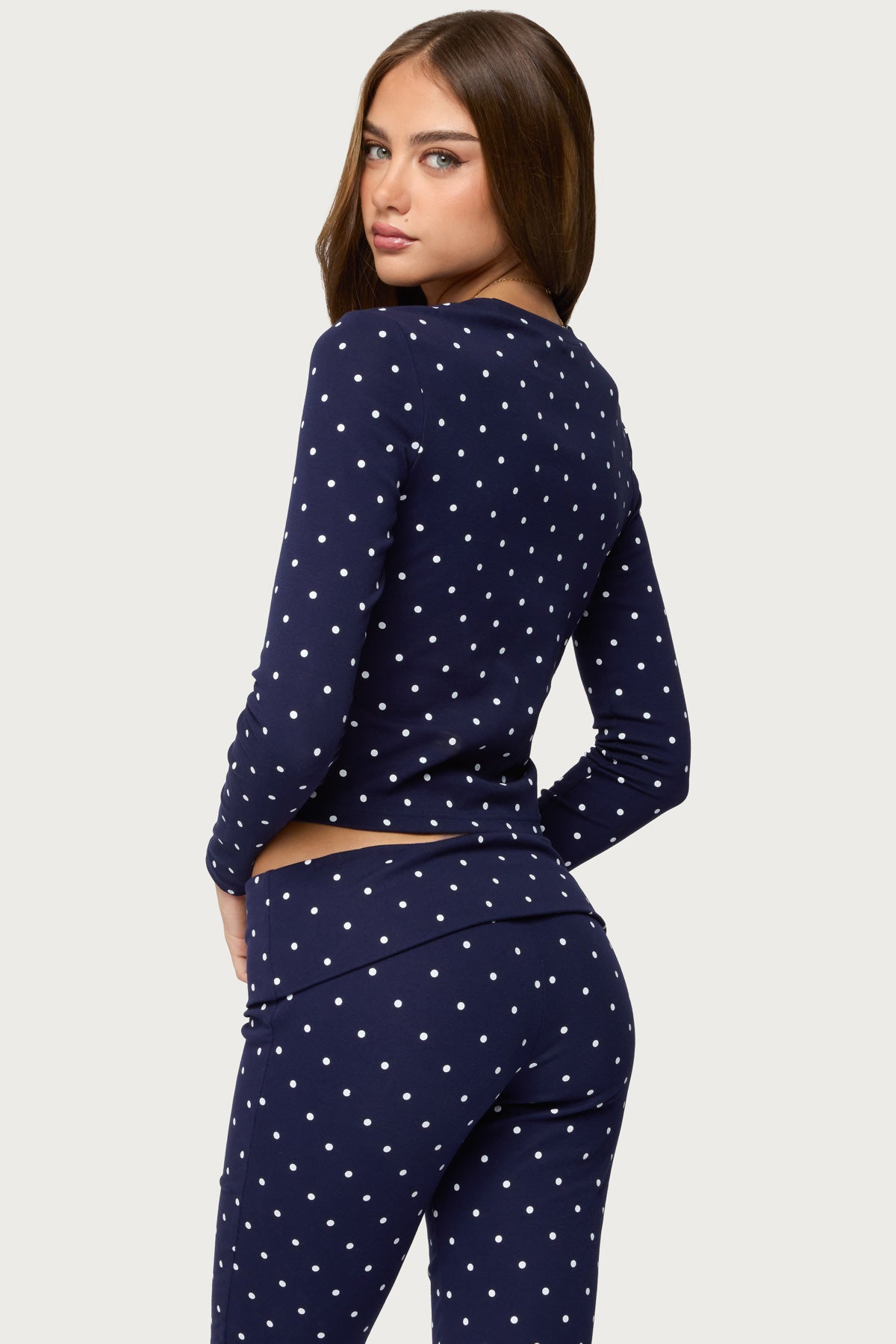 Daliya Polka Dot Long Sleeve Top - Image 6