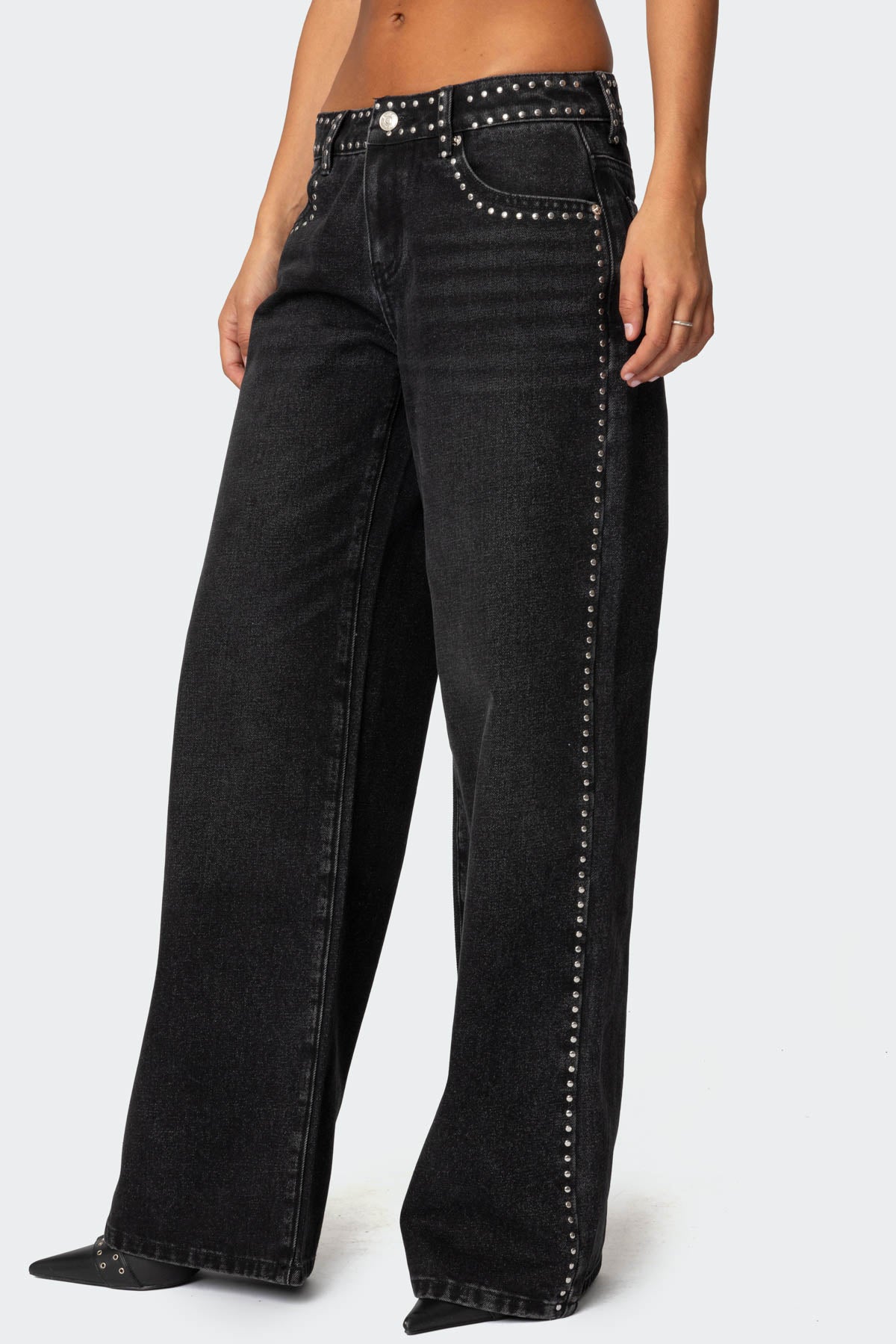Quincy Studded Low Rise Baggy Jeans - Image 2