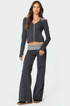 Meggy Striped Foldover Pants