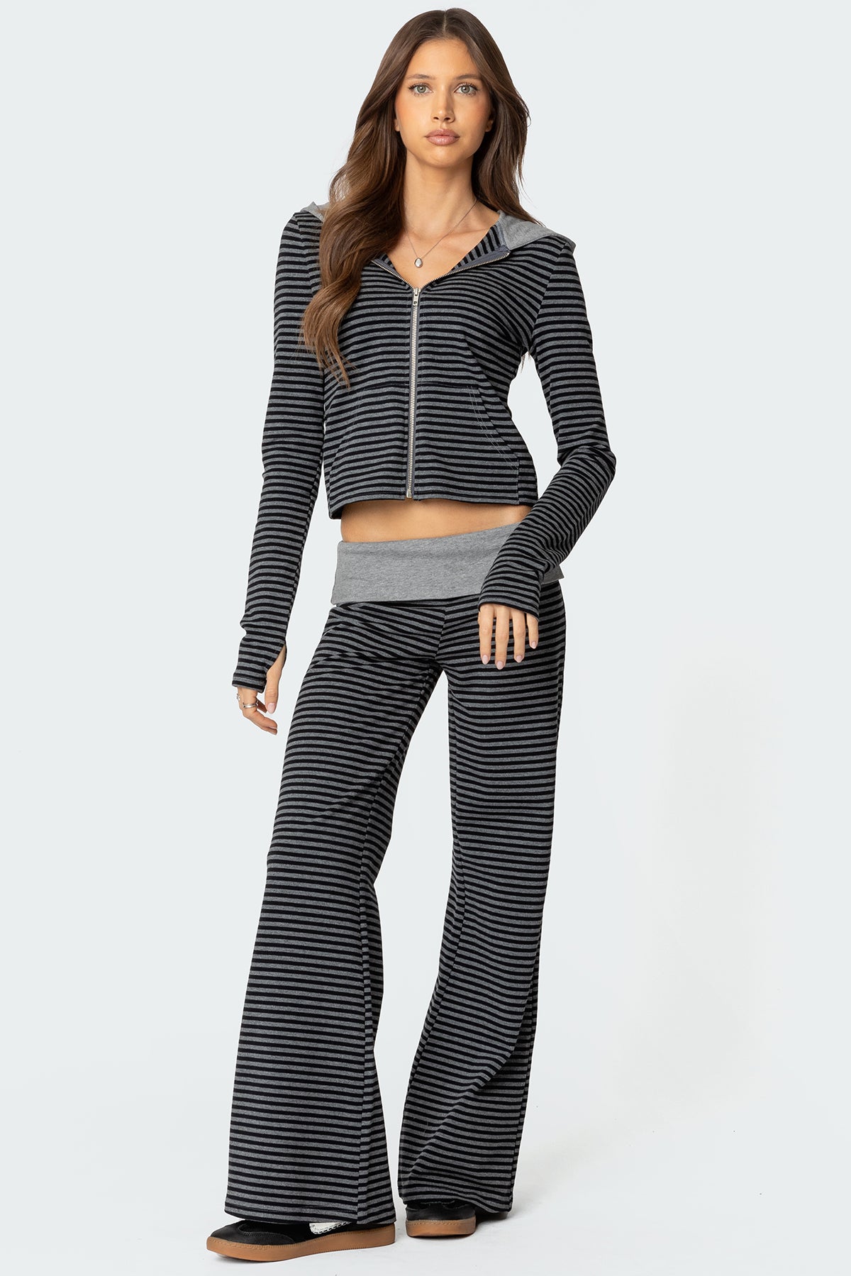 Meggy Striped Foldover Pants