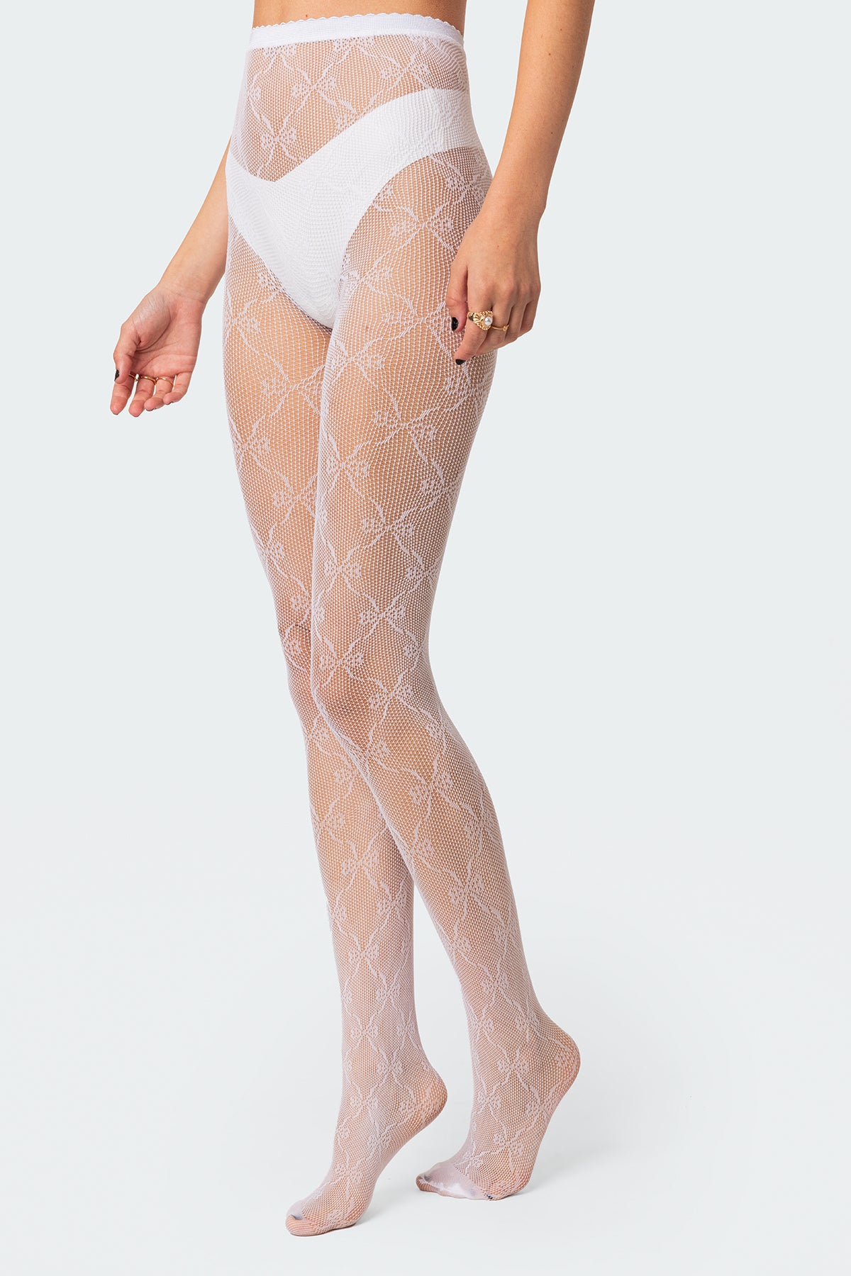 Embroidered Lacey Tights - Image 2