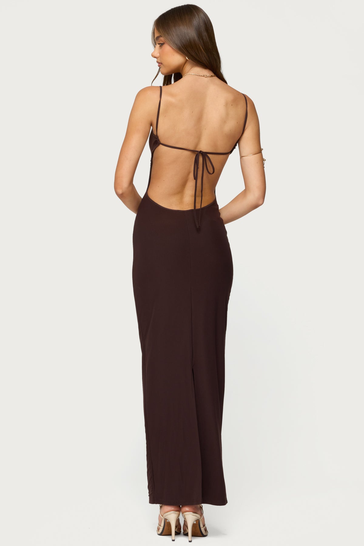 Shanna Backless Mesh Maxi Dress - Image 2