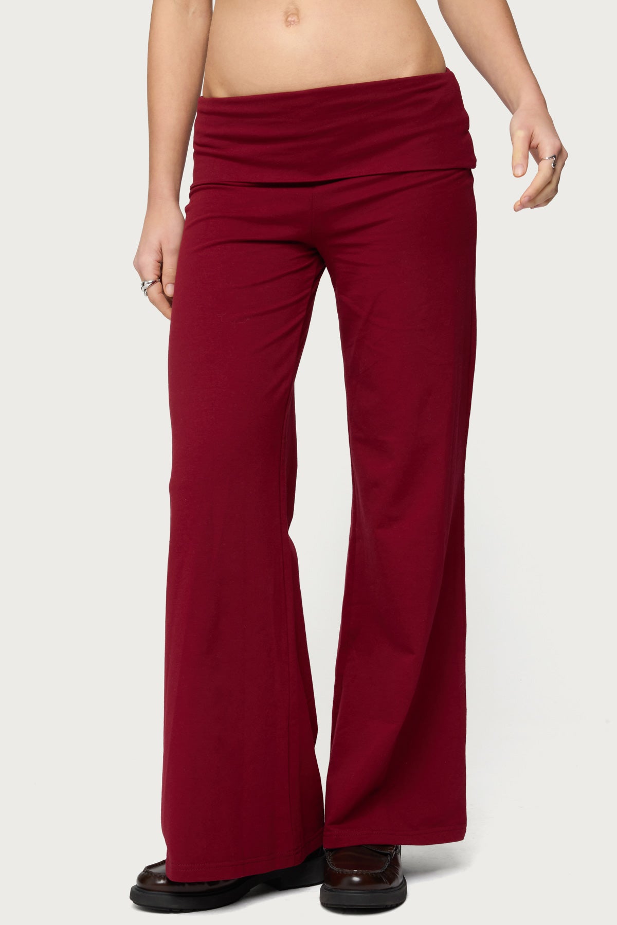 Petite Wide Leg Fold Over Pants - Image 2