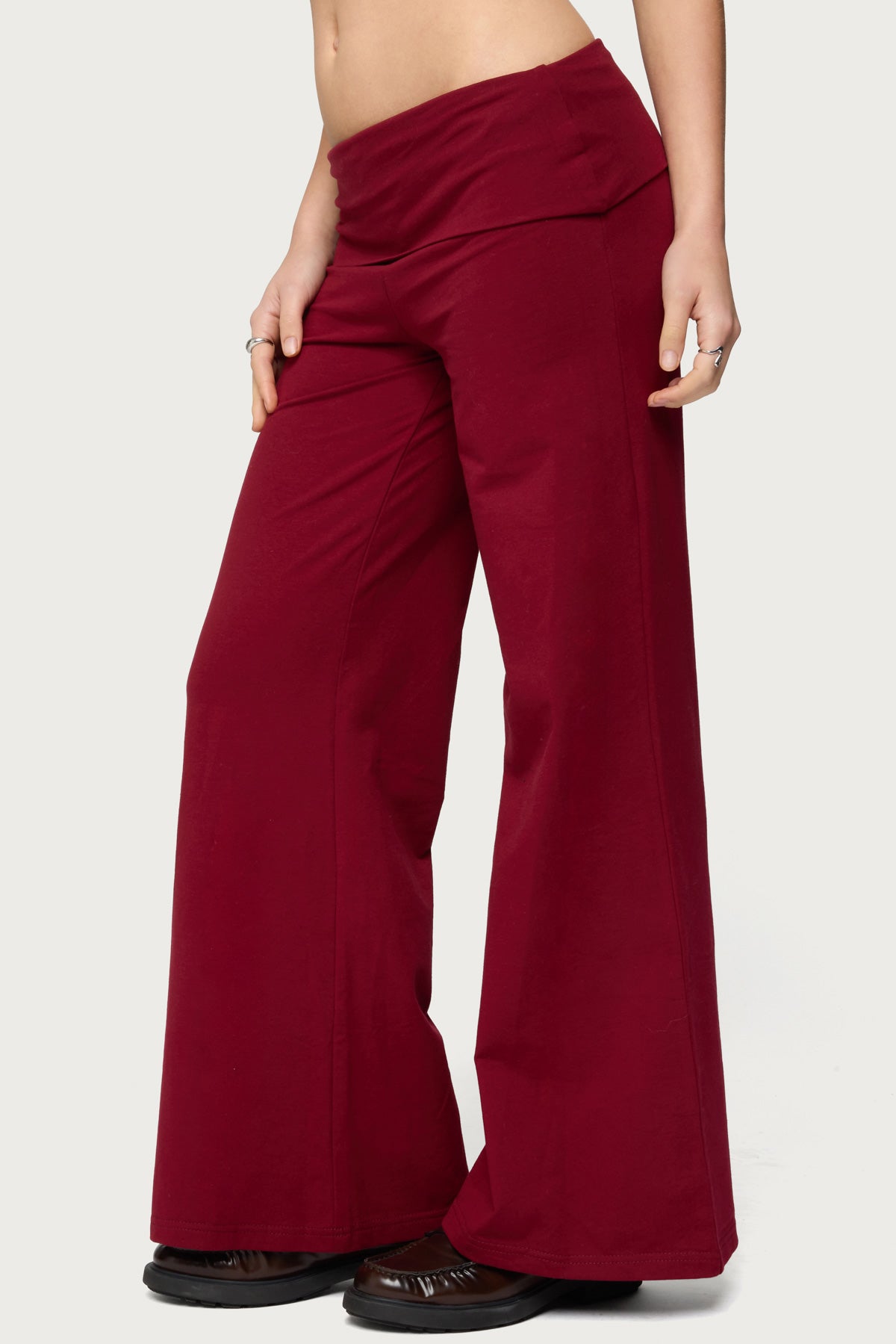 Petite Wide Leg Fold Over Pants - Image 4