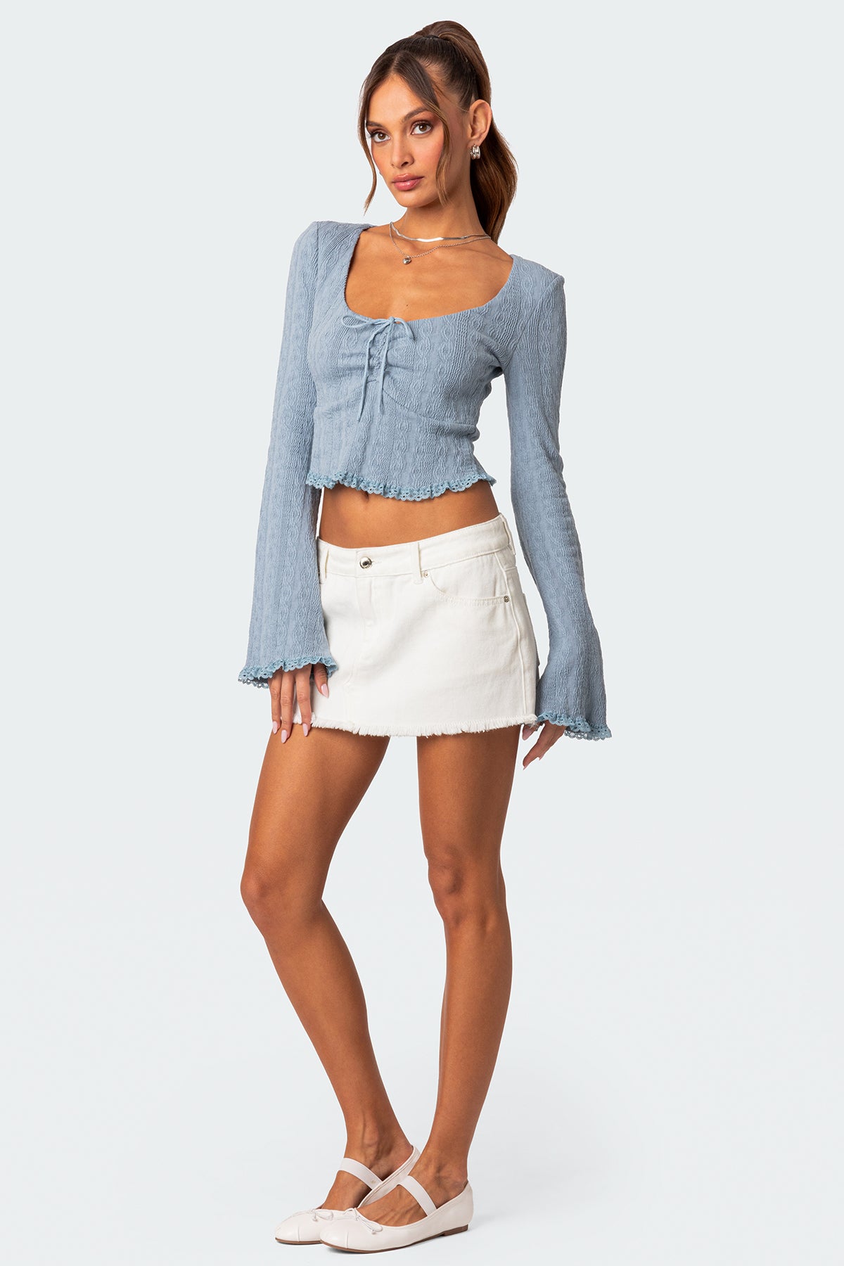 Lacey Long Sleeve Knit Top - Image 5
