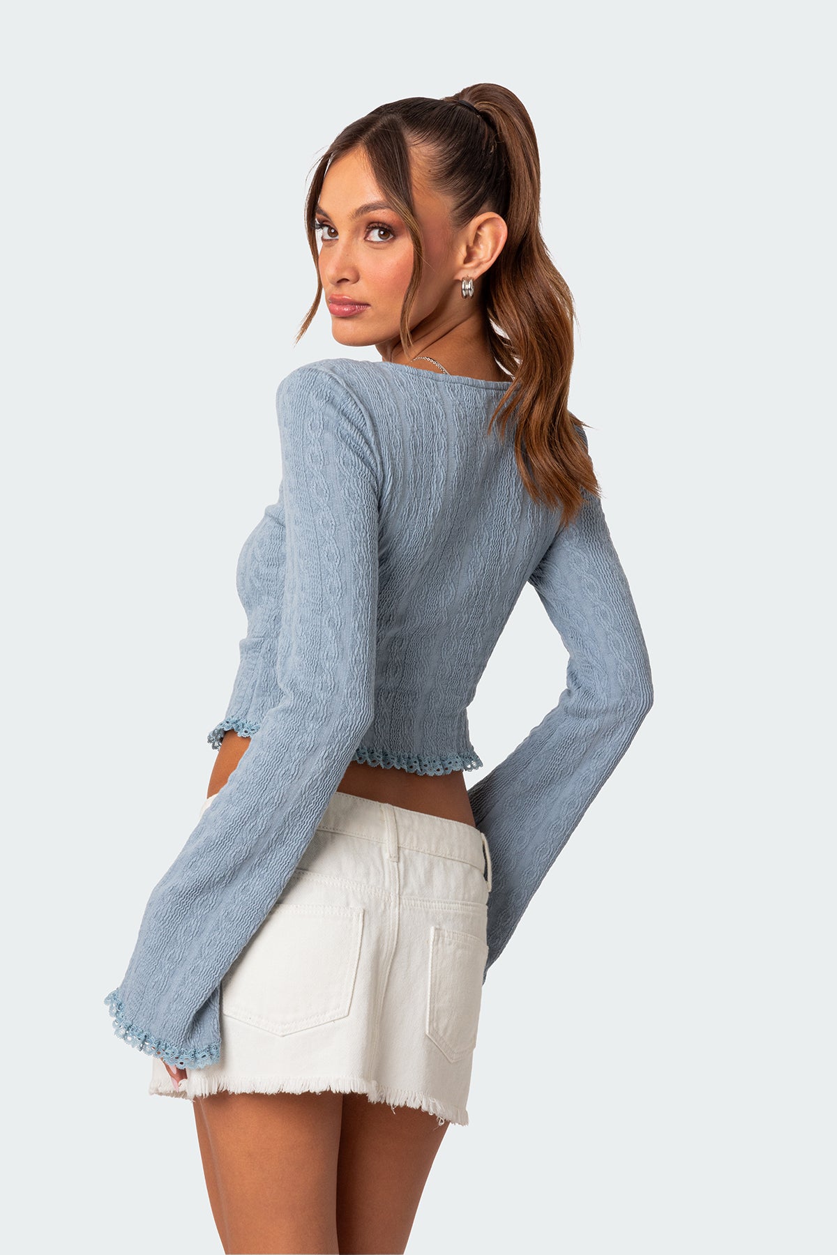 Lacey Long Sleeve Knit Top - Image 4