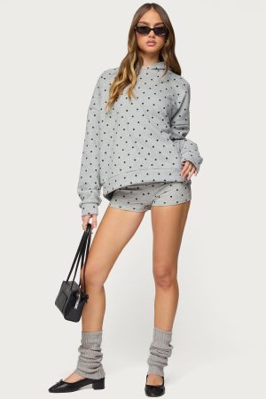 Chelsie Polka Dot Foldover Shorts
