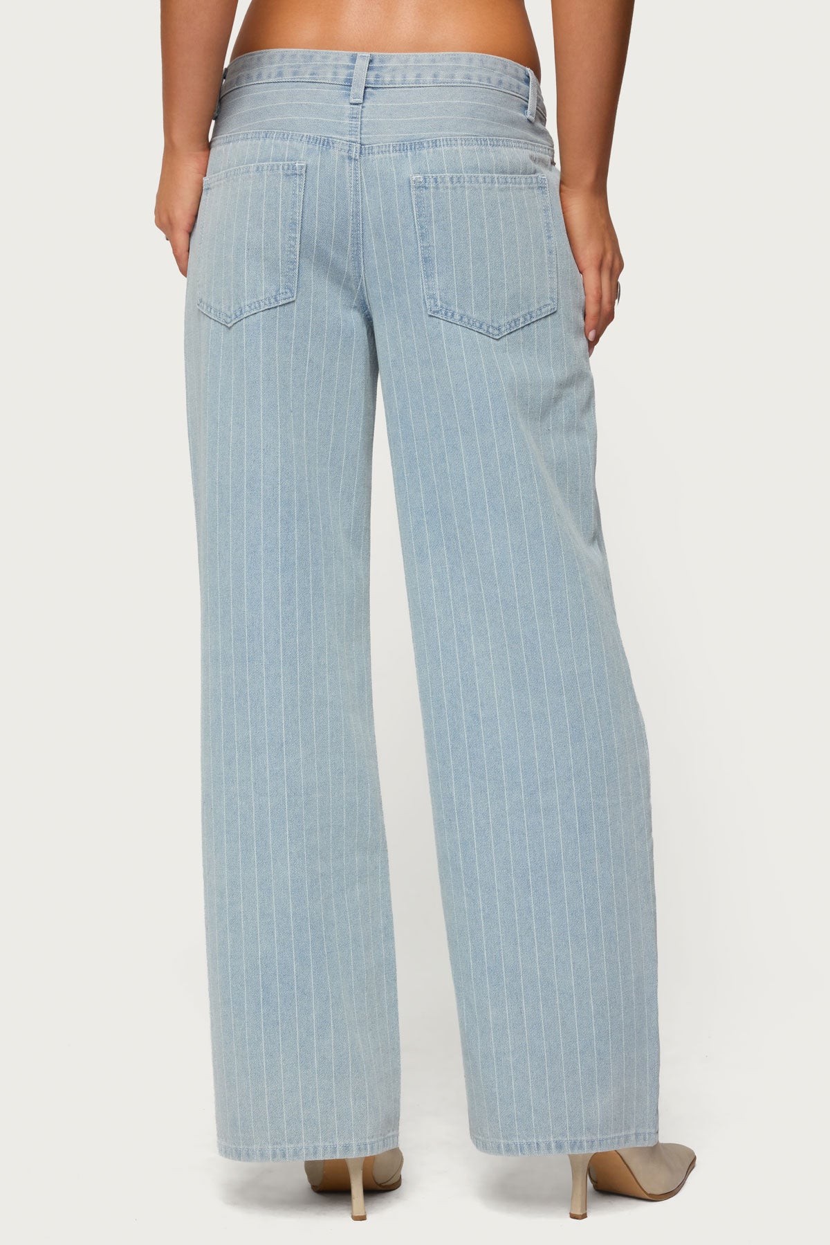 Pinstripe Low Rise Baggy Jeans - Image 5