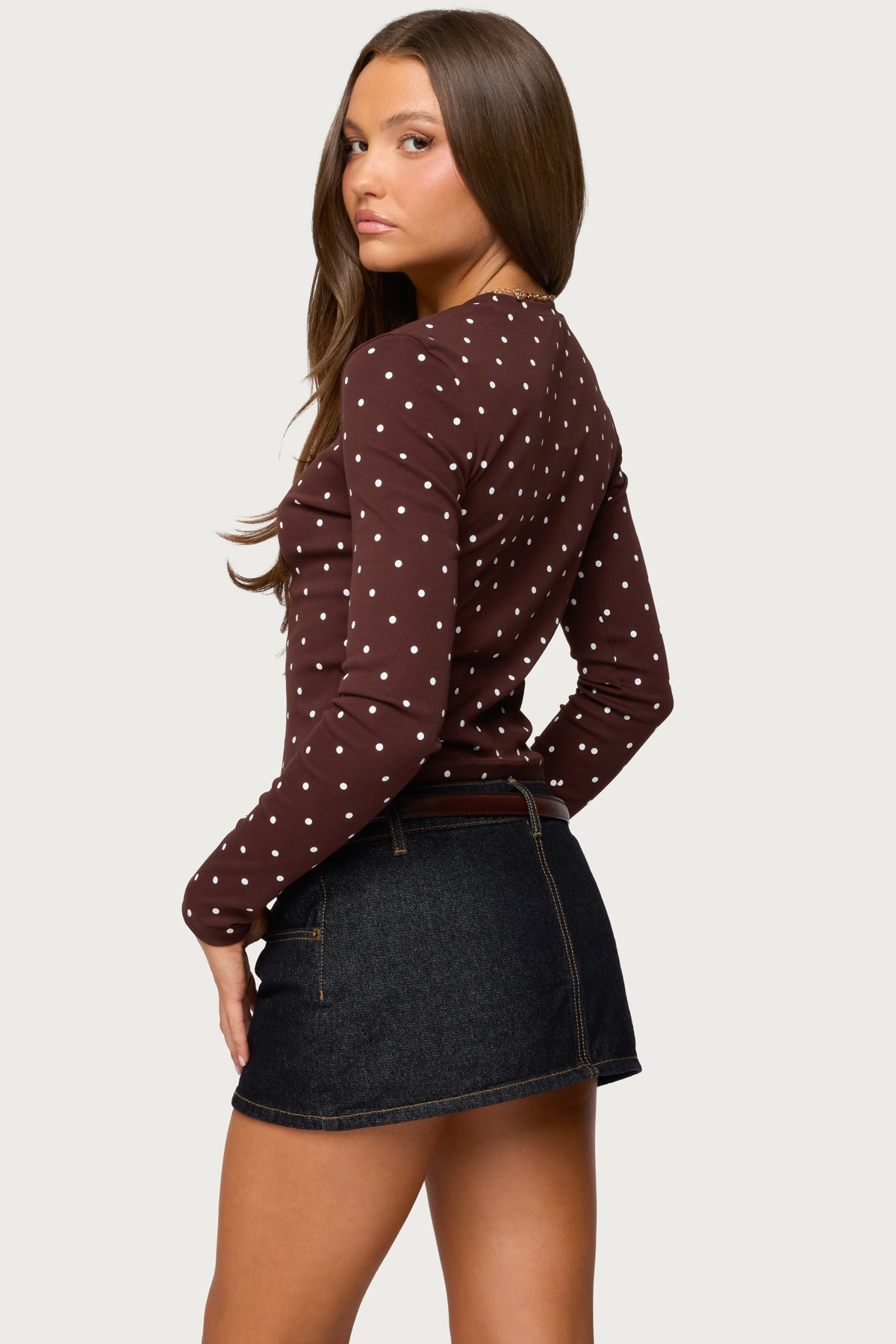 Daliya Polka Dot Long Sleeve Top - Image 6