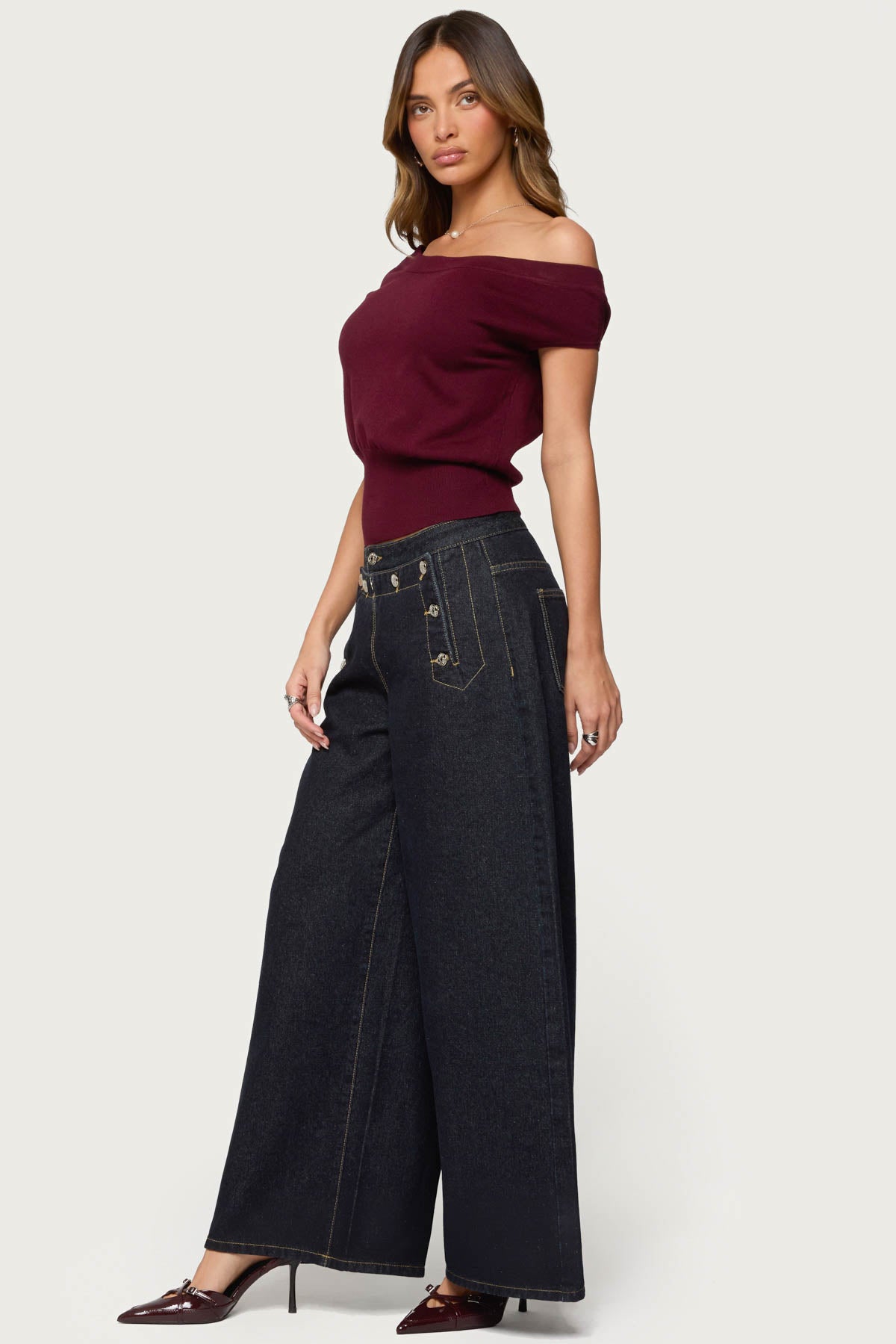 Michaela Off Shoulder Knit Top - Image 4