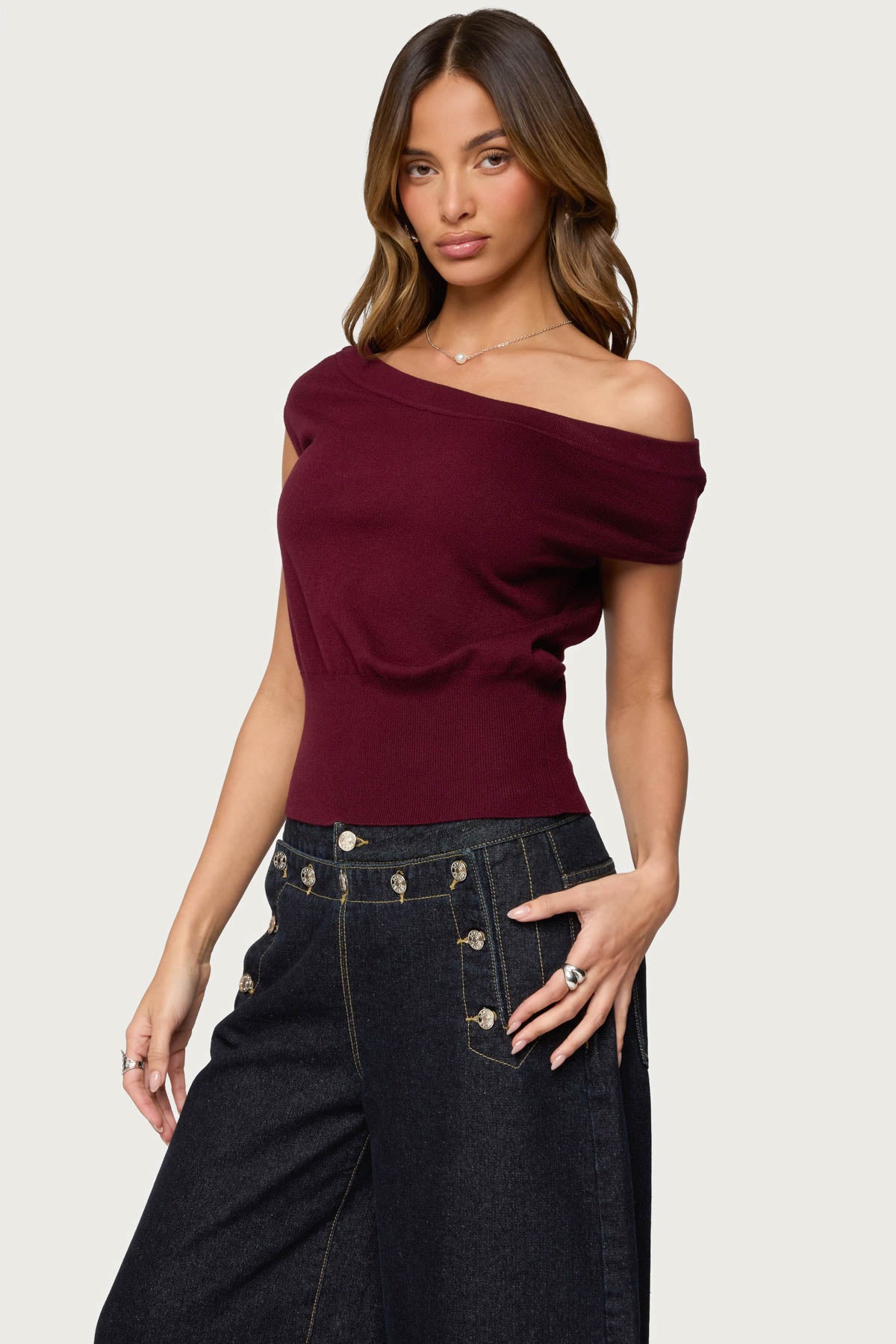 Michaela Off Shoulder Knit Top - Image 3