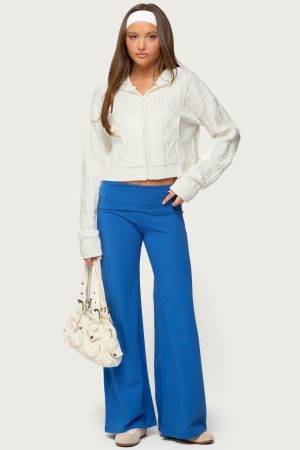 Wide Leg Foldover Pants