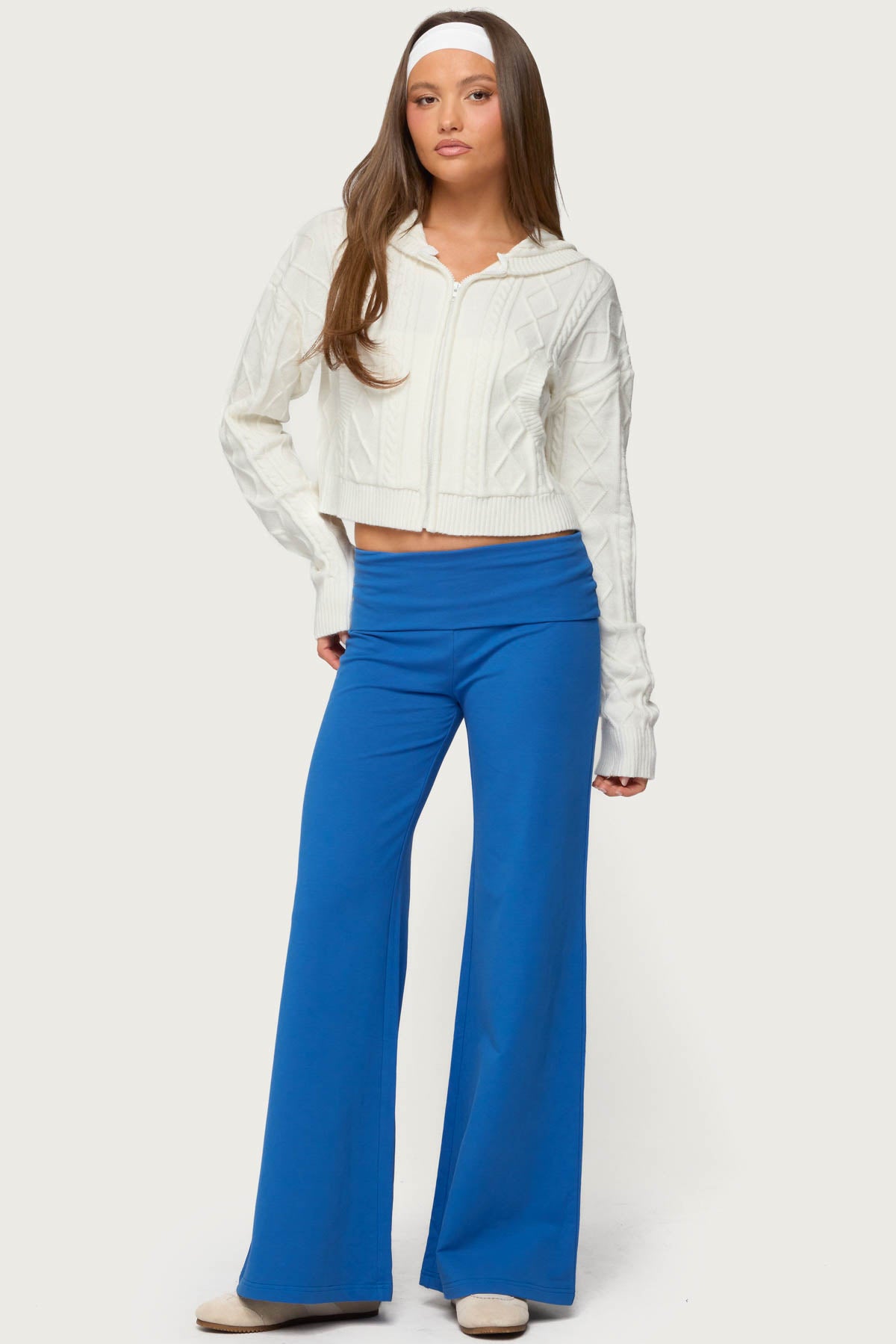 Wide Leg Foldover Pants - Image 3