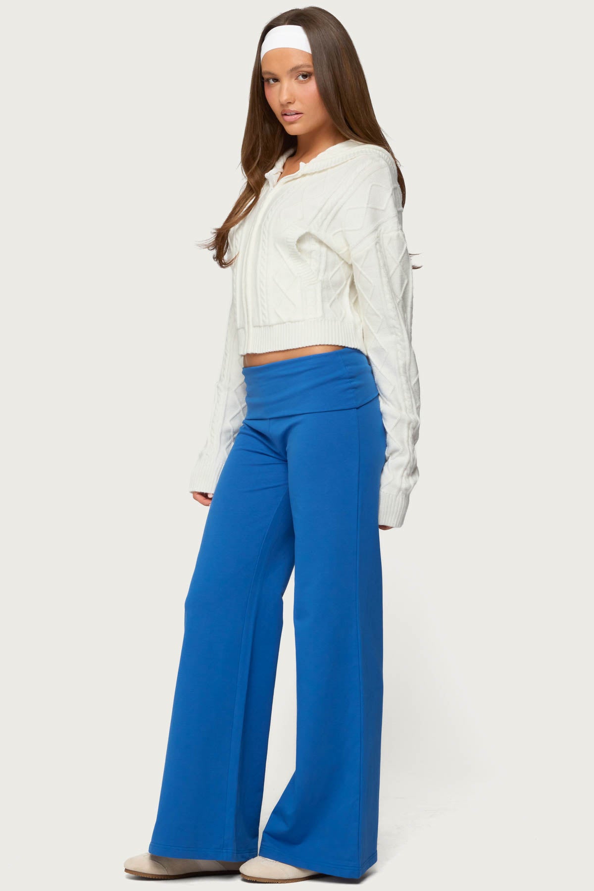 Wide Leg Foldover Pants - Image 5