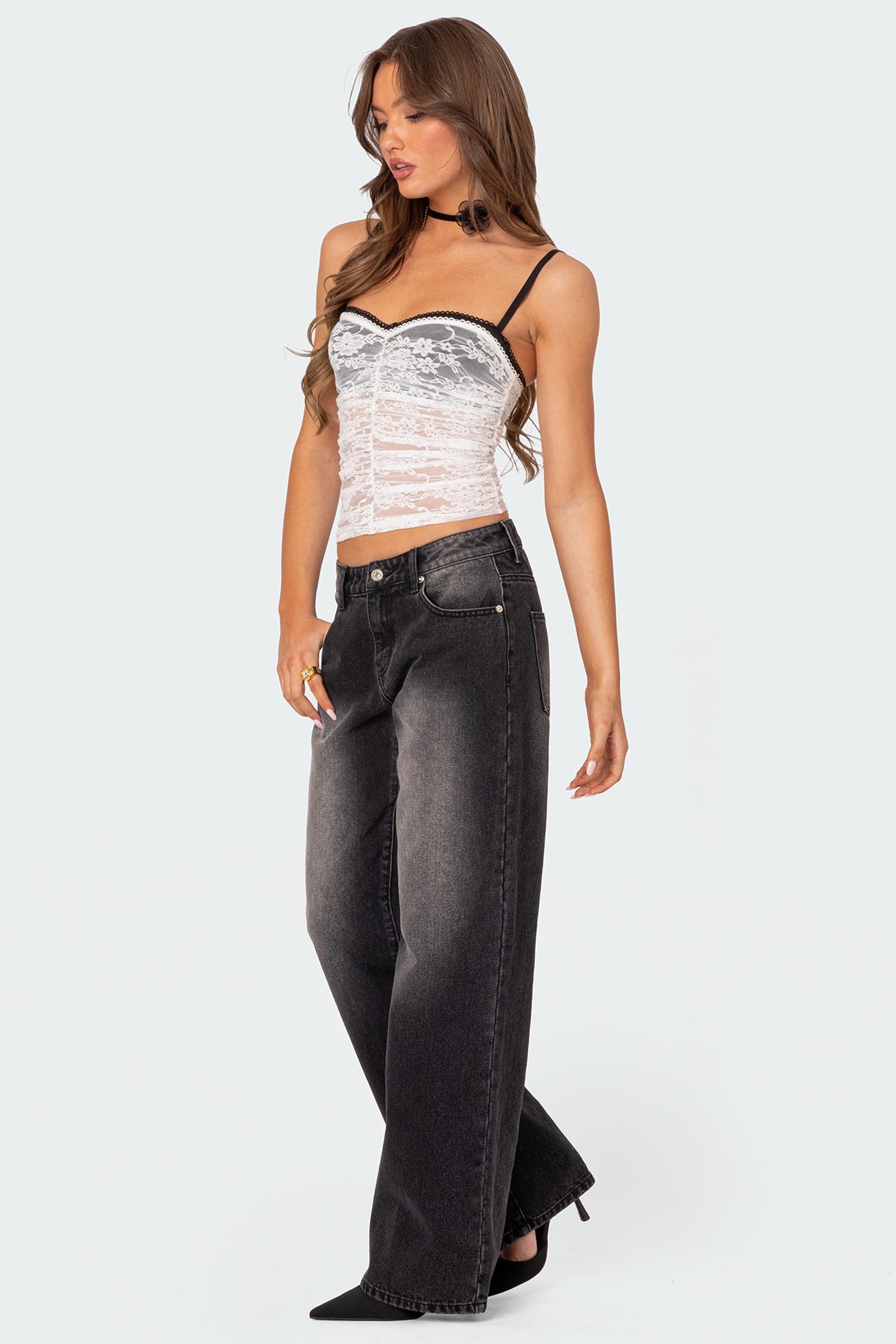 Magda Acid Wash Low Rise Baggy Jeans - Image 5