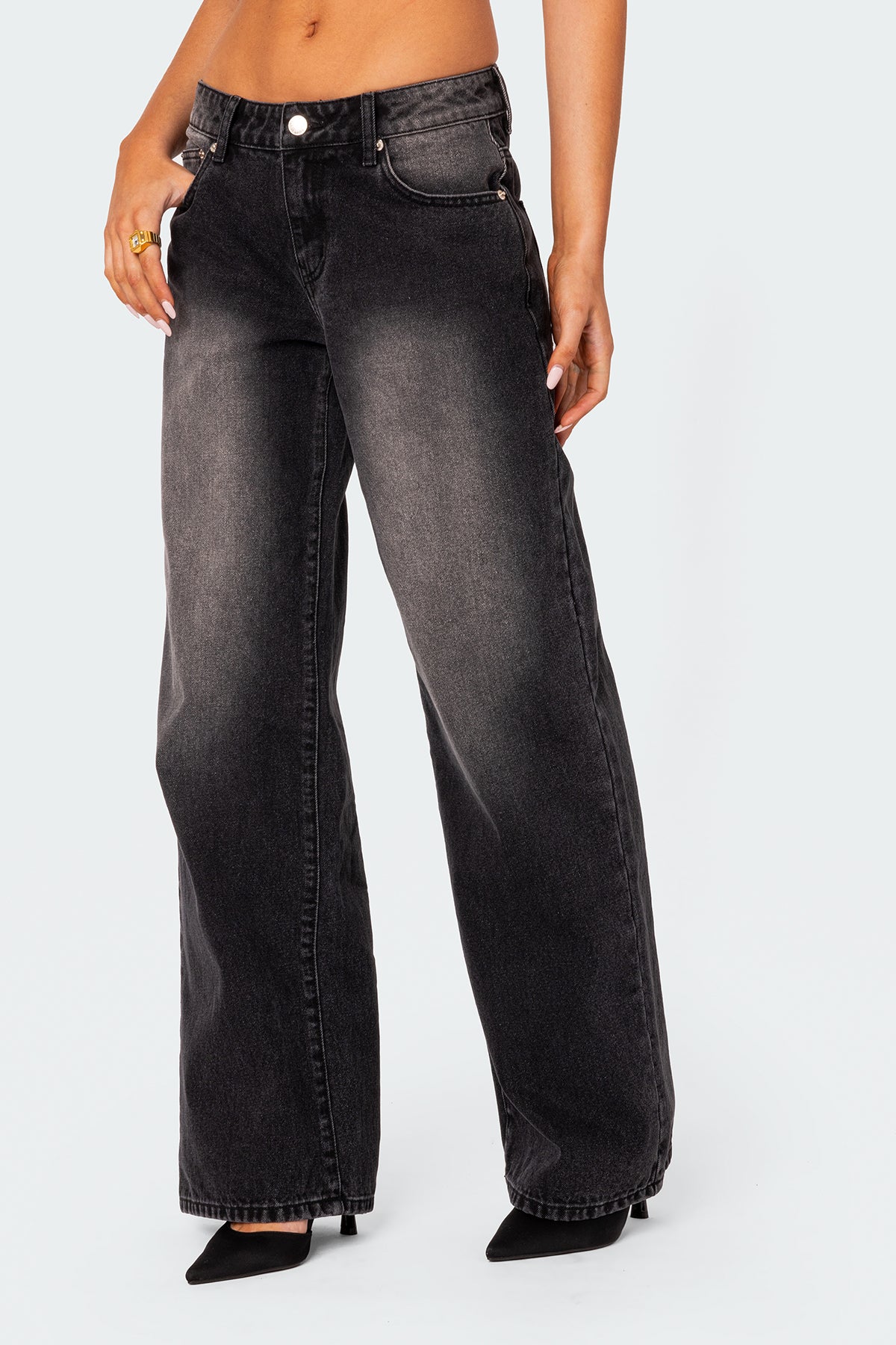 Magda Acid Wash Low Rise Baggy Jeans - Image 3