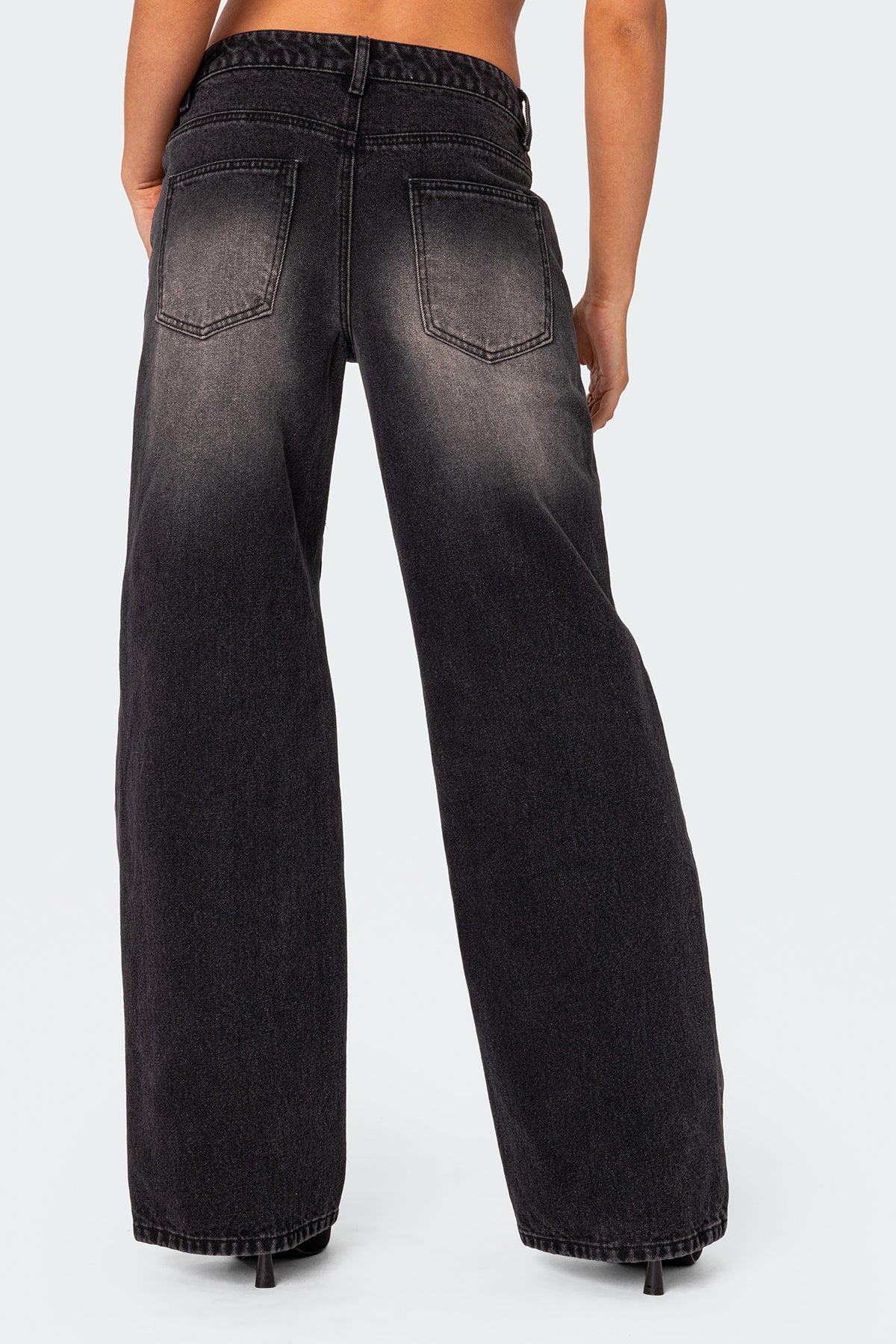 Magda Acid Wash Low Rise Baggy Jeans - Image 4