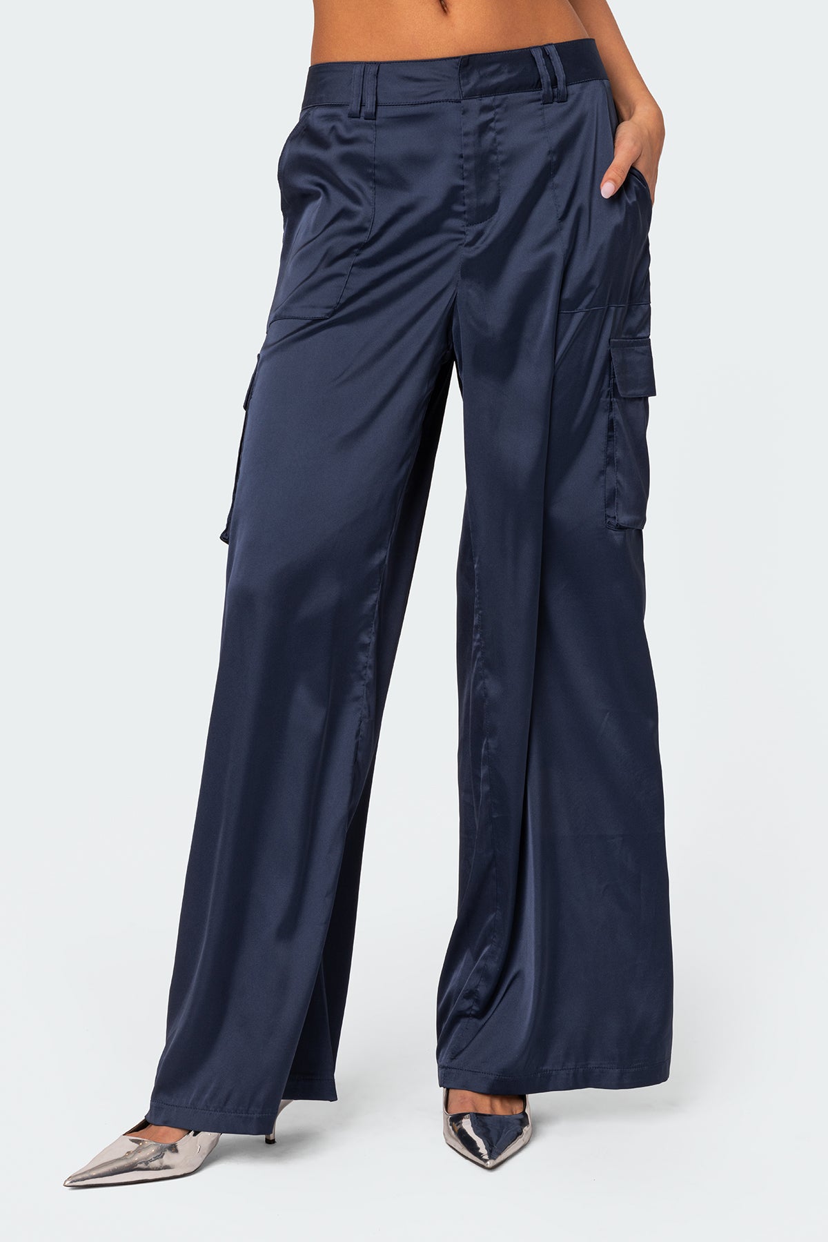 Kelsey Satin Effect Trousers - Image 2