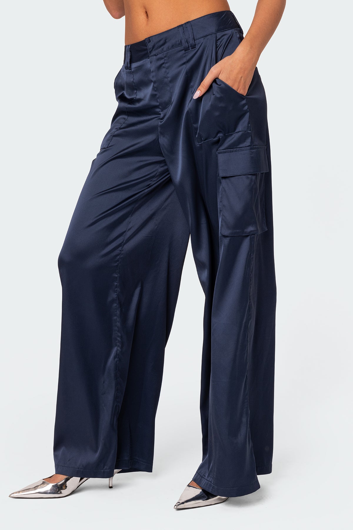 Kelsey Satin Effect Trousers - Image 3