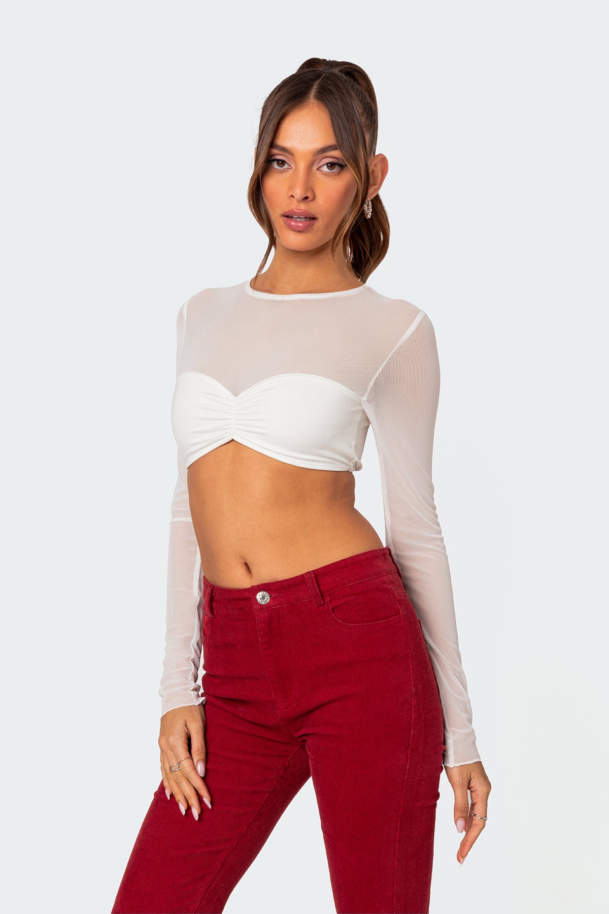 Night Out Sheer Crop Top - Image 3